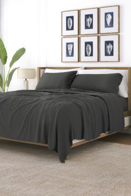 Luxury Inn Sheet Set 3-Piece 100% Cotton Flannel Super Soft Bedding, Gray, Queen
