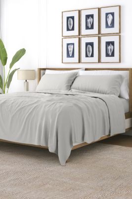 Luxury Inn Sheet Set 3-Piece 100% Cotton Flannel Super Soft Bedding, Gray, California King