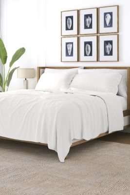 Luxury Inn Sheet Set 3-Piece 100% Cotton Flannel Super Soft Bedding, White, California King