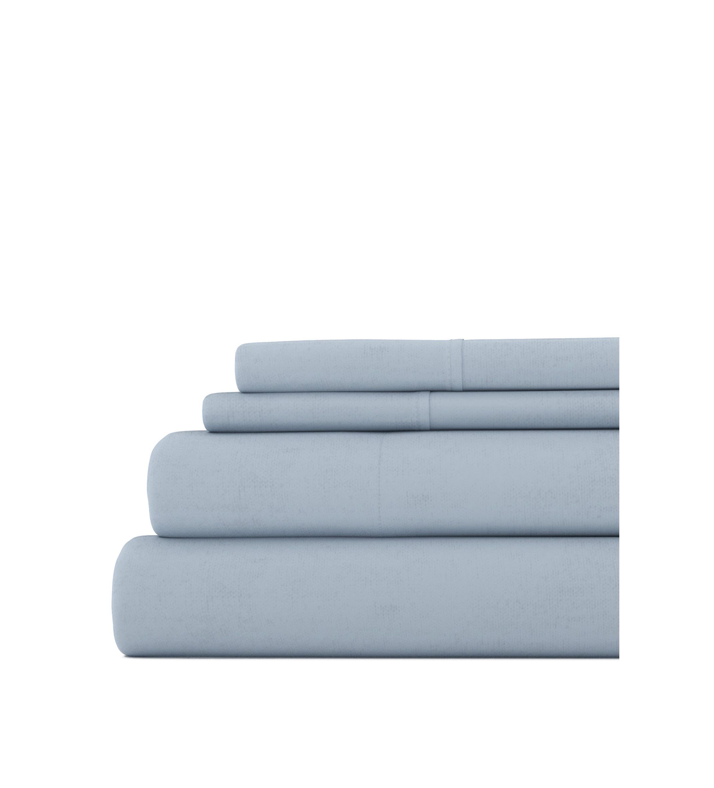 Sheet Set 4-Piece 100% Cotton Flannel Super Soft Bedding
