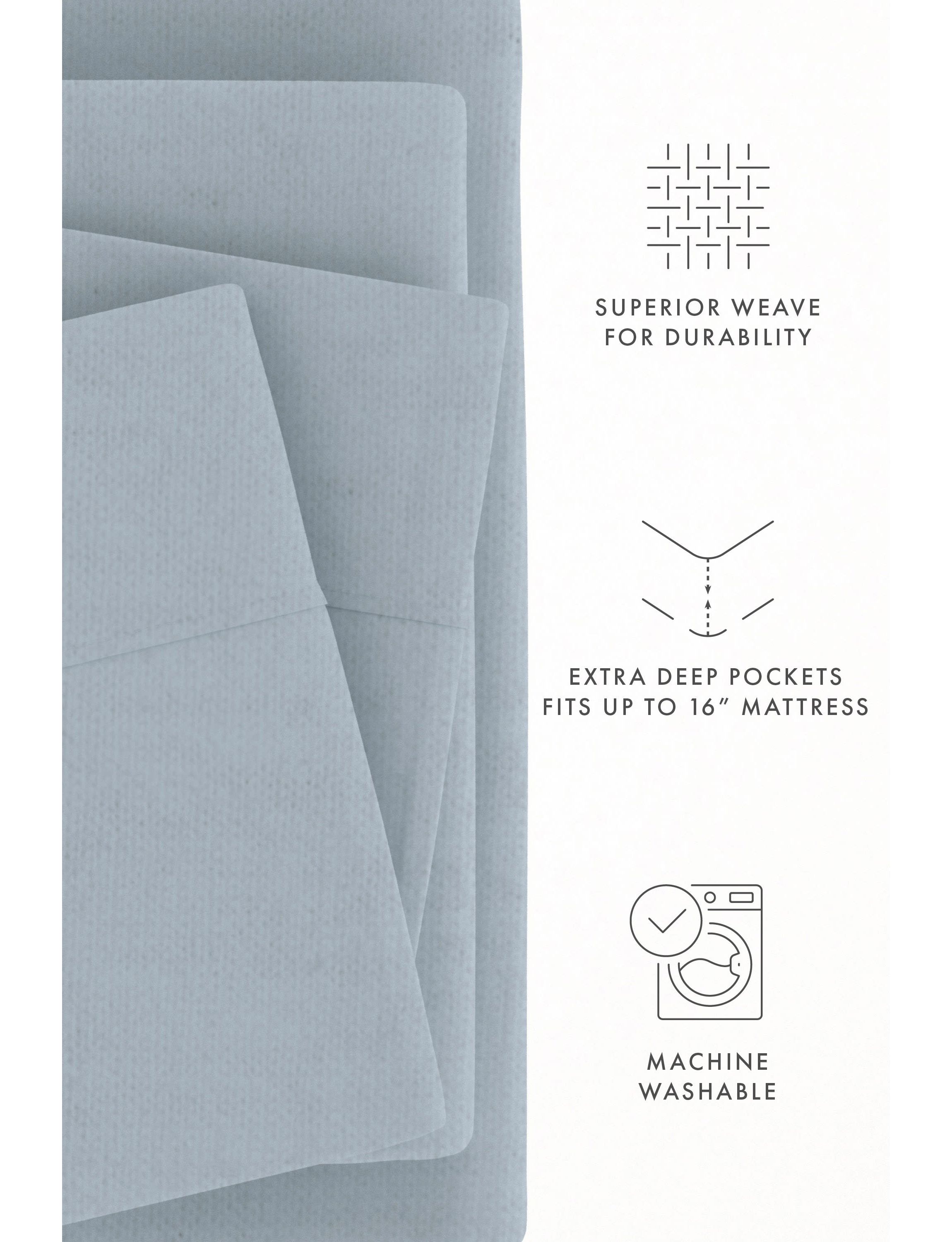 Sheet Set 4-Piece 100% Cotton Flannel Super Soft Bedding