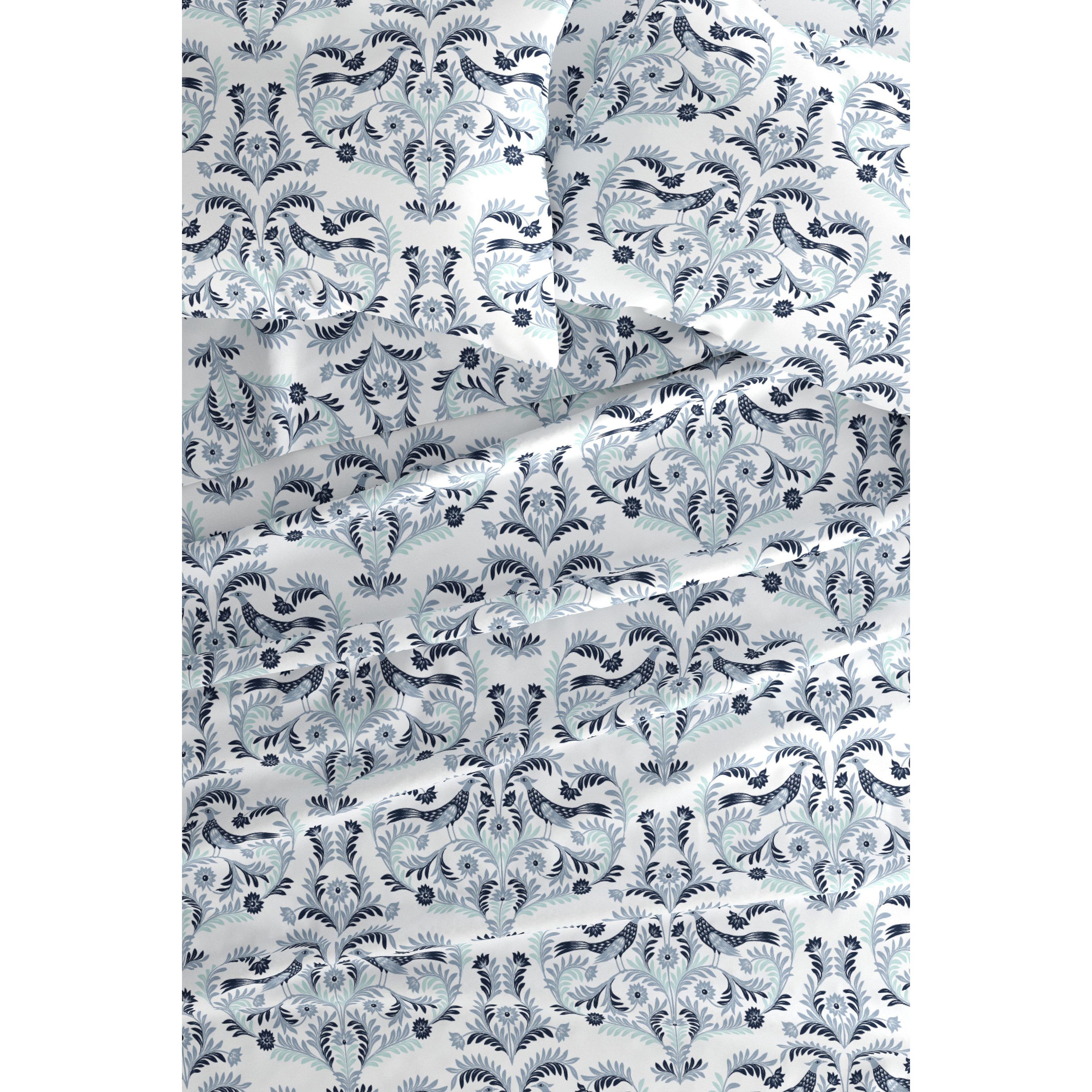 Sheet Set 4-Piece Patterned Microfiber Garden Farmhouse Ultra Soft Bedding