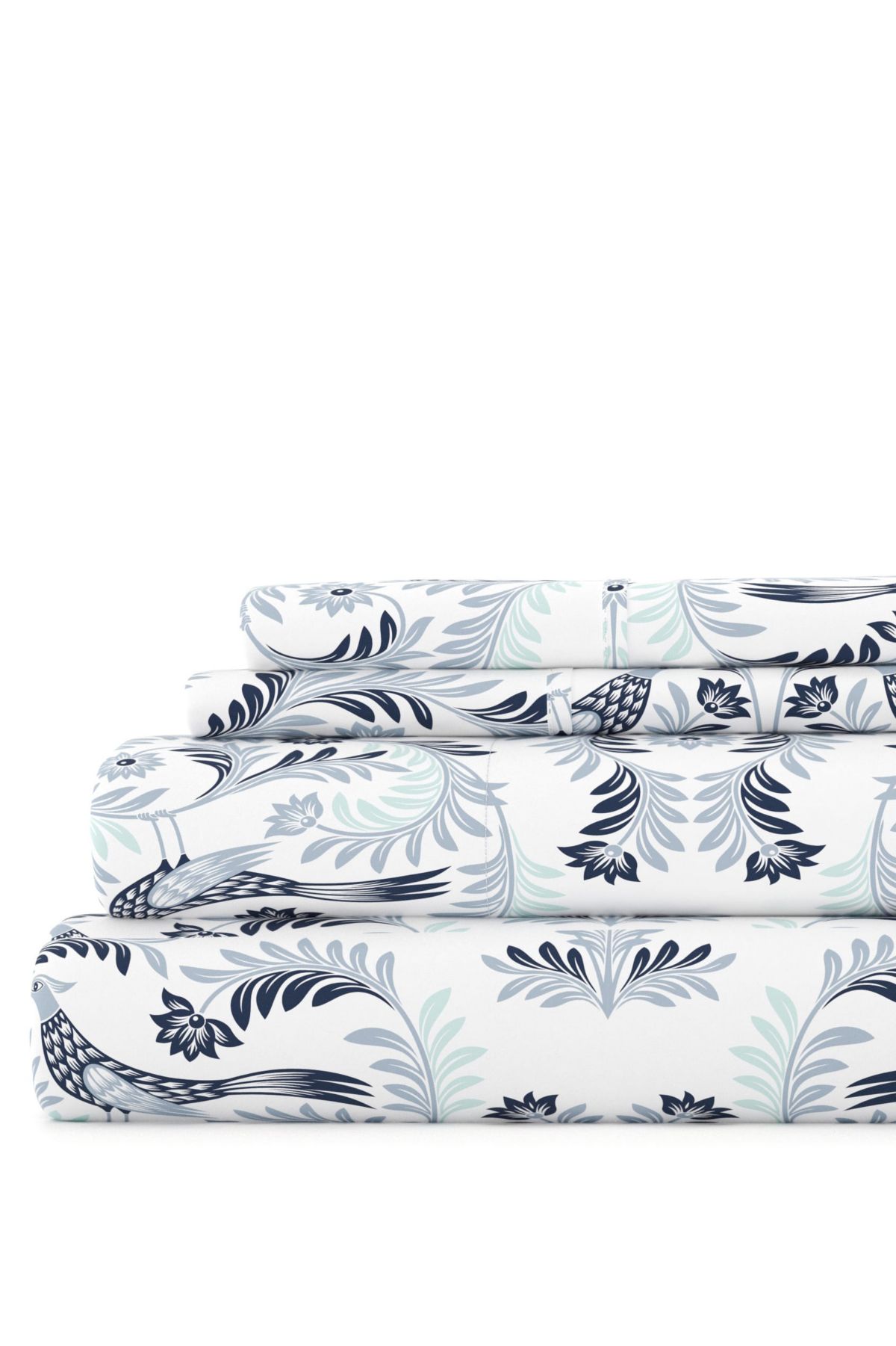 Sheet Set 4-Piece Patterned Microfiber Garden Farmhouse Ultra Soft Bedding