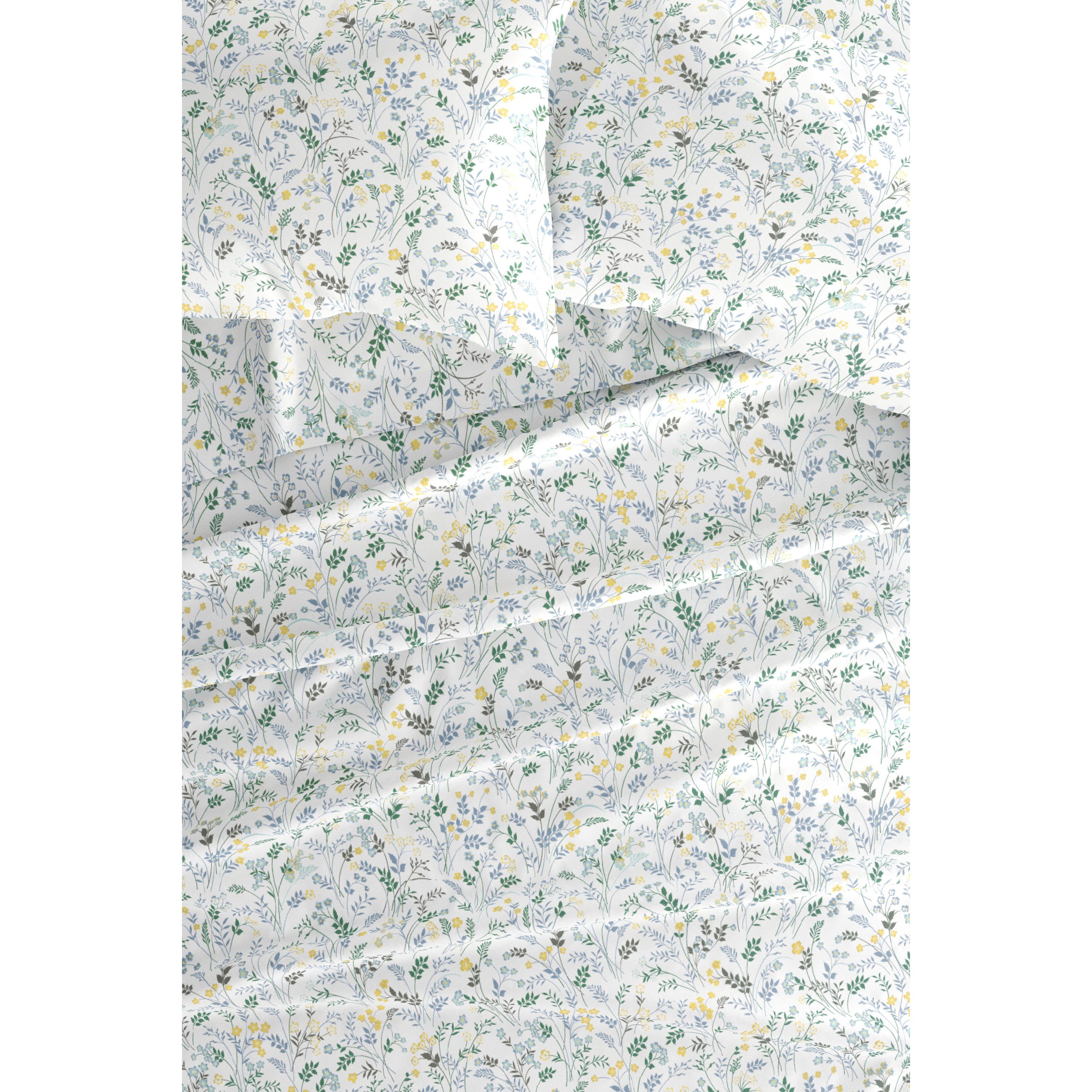 Sheet Set 3-Piece Patterned Microfiber Garden Farmhouse Ultra Soft Bedding