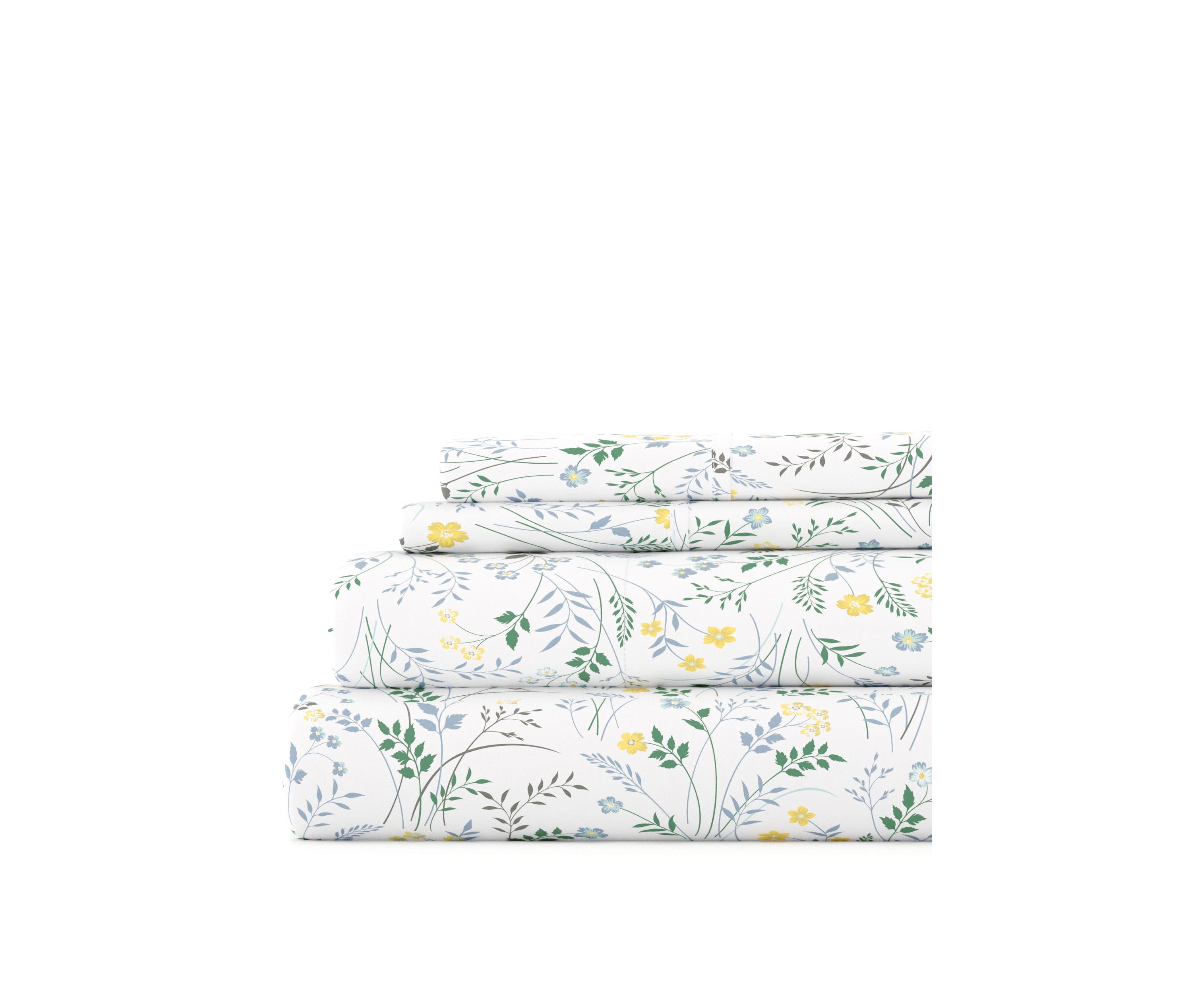 Sheet Set 3-Piece Patterned Microfiber Garden Farmhouse Ultra Soft Bedding