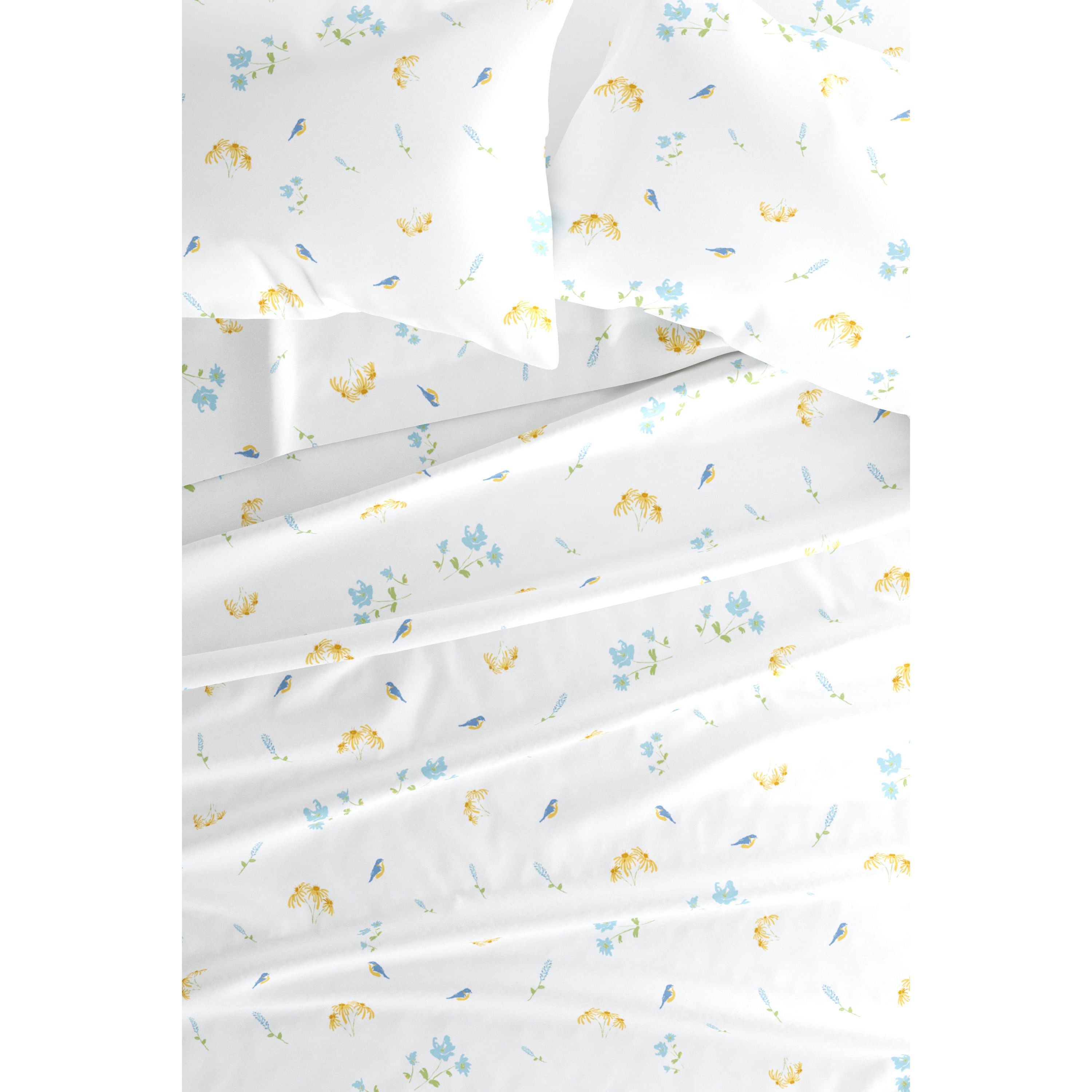 Sheet Set 4-Piece Patterned Microfiber Garden Farmhouse Ultra Soft Bedding
