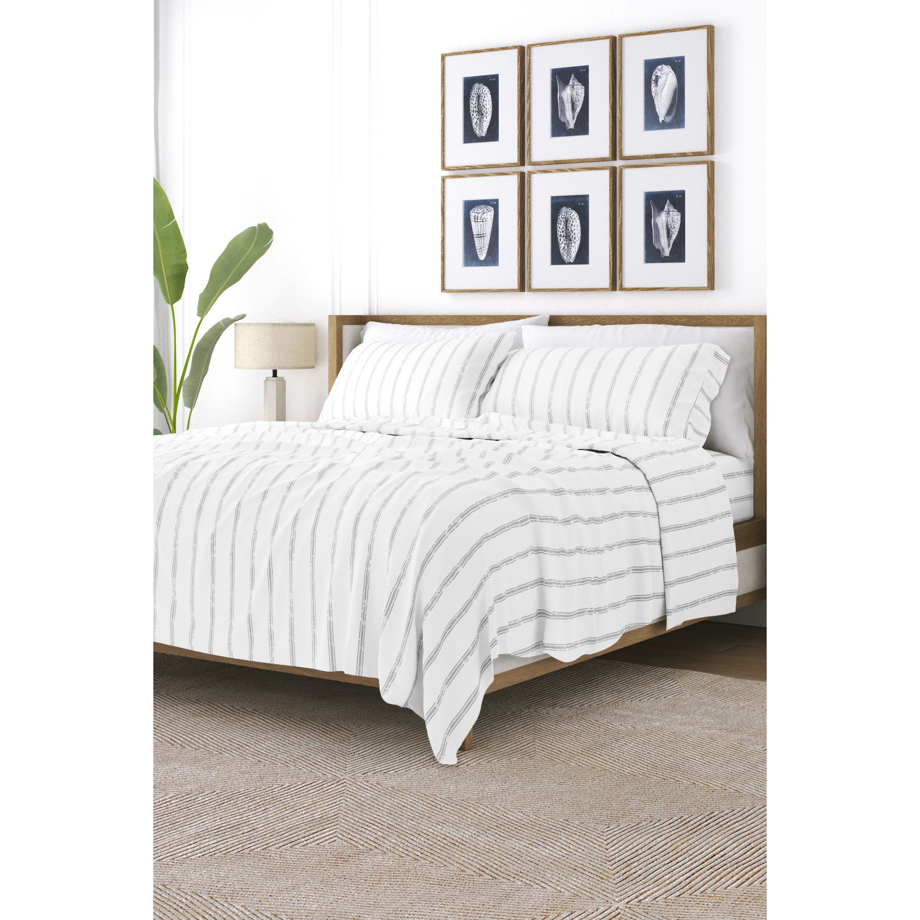 Sheet Set 3-Piece Patterned Microfiber Dots & Stripes Ultra Soft Bedding