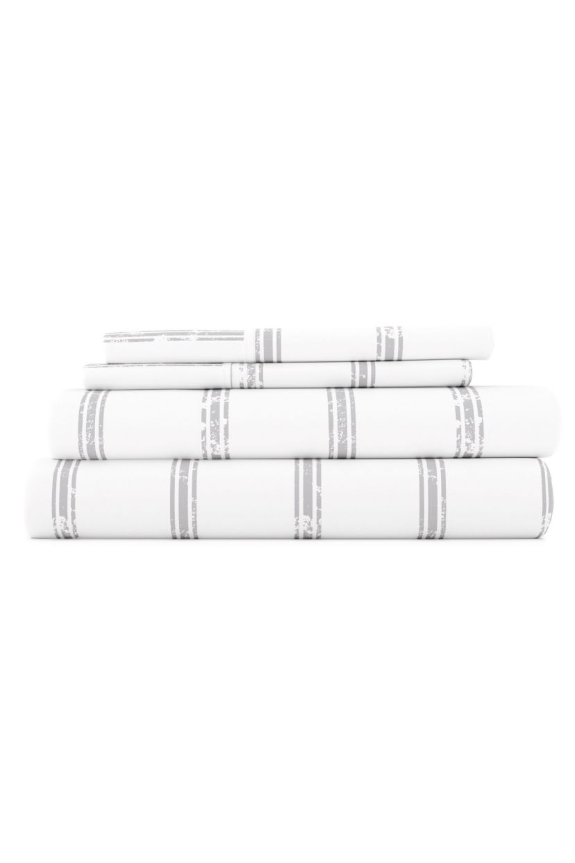 Sheet Set 3-Piece Patterned Microfiber Dots & Stripes Ultra Soft Bedding