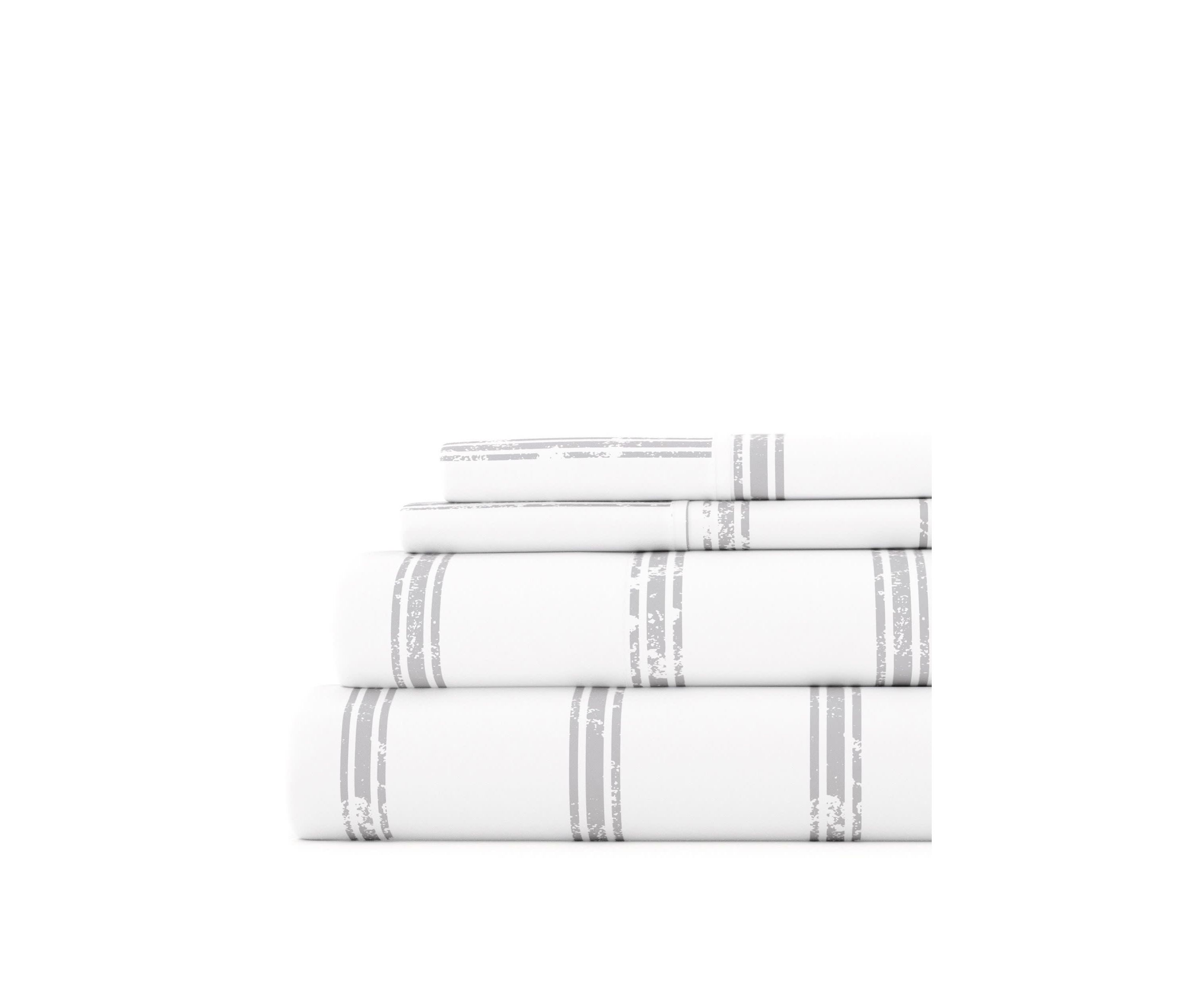 Sheet Set 3-Piece Patterned Microfiber Dots & Stripes Ultra Soft Bedding