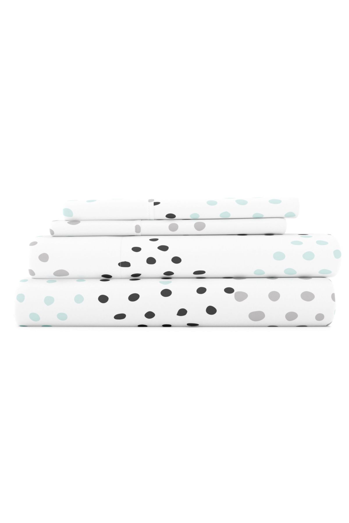 Sheet Set 4-Piece Patterned Microfiber Dots & Stripes Ultra Soft Bedding