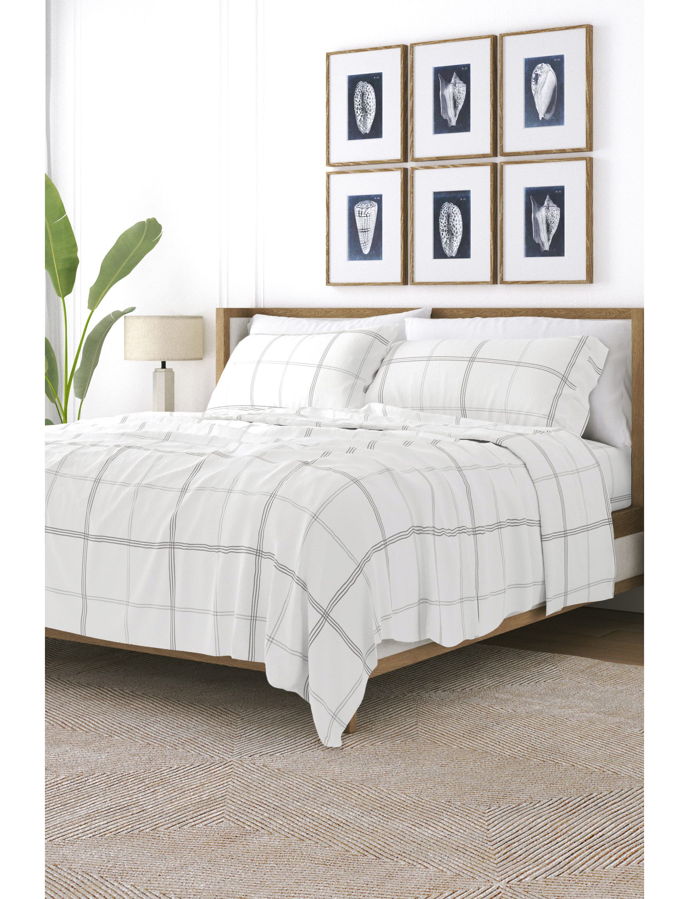 Sheet Set 4-Piece 100% Cotton Flannel Patterned Super Soft Bedding