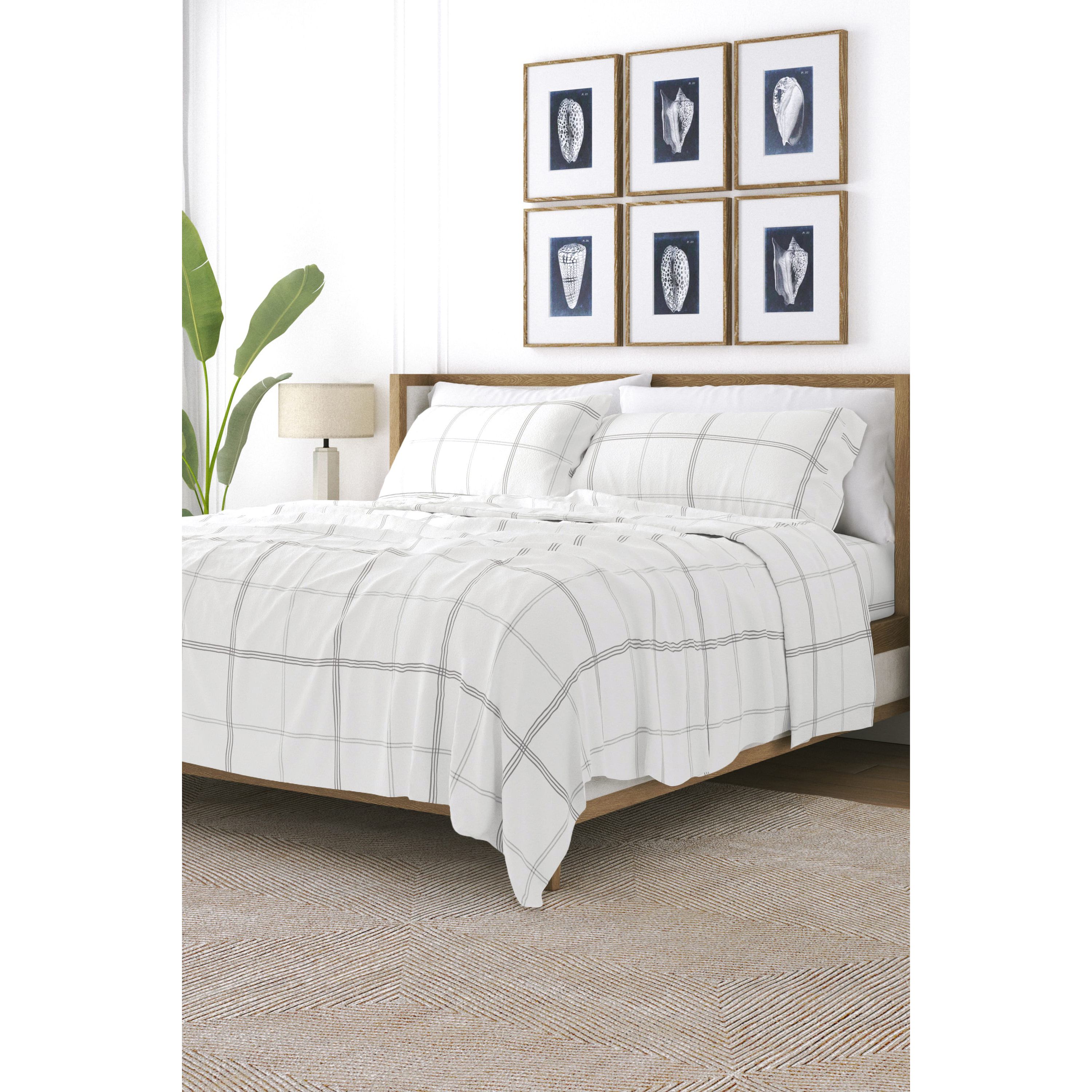 Sheet Set 4-Piece 100% Cotton Flannel Patterned Super Soft Bedding