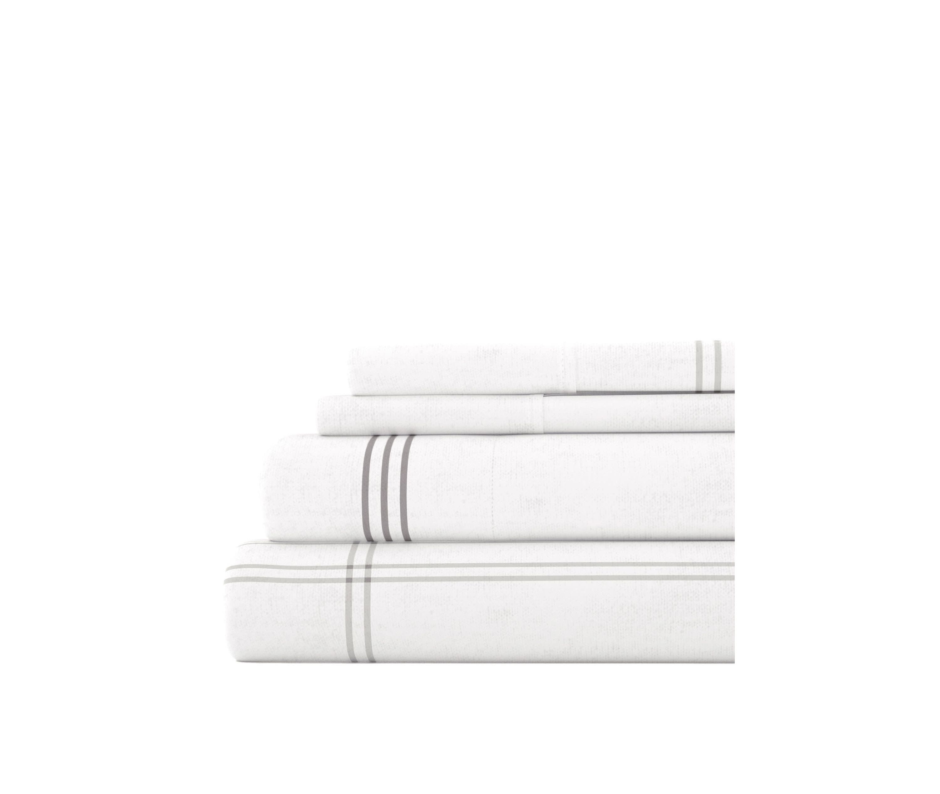 Sheet Set 4-Piece 100% Cotton Flannel Patterned Super Soft Bedding