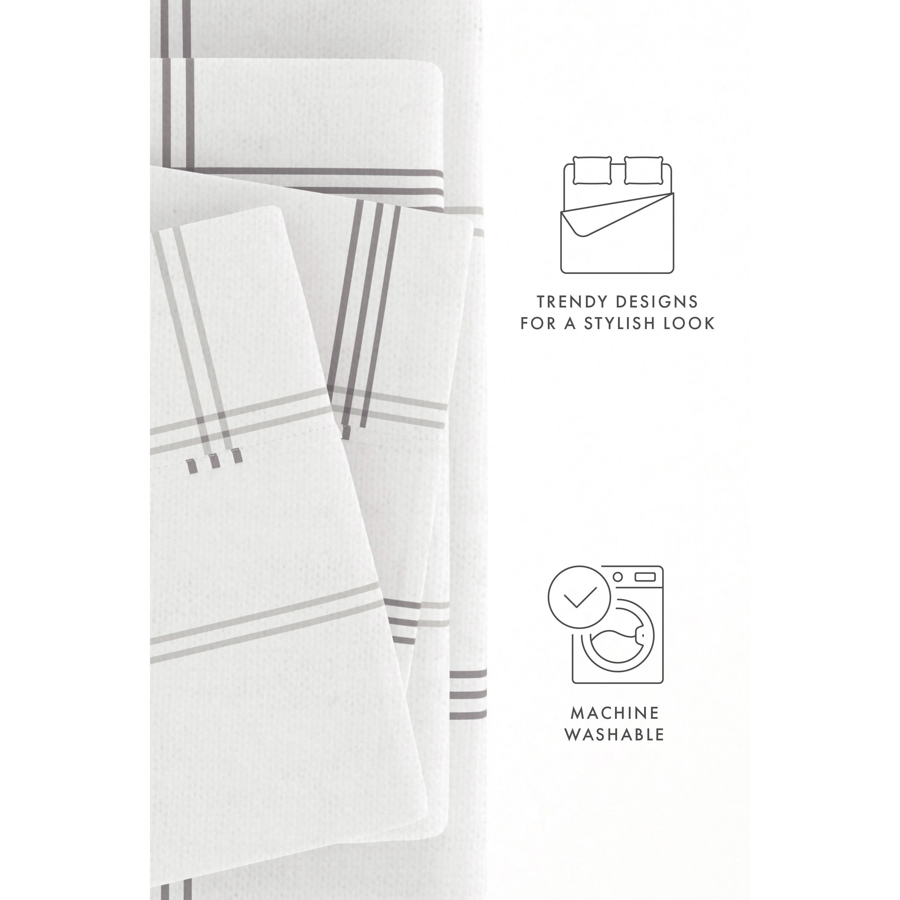 Sheet Set 4-Piece 100% Cotton Flannel Patterned Super Soft Bedding
