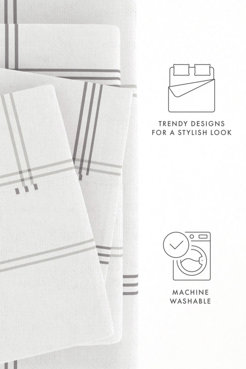 Sheet Set 4-Piece 100% Cotton Flannel Patterned Super Soft Bedding