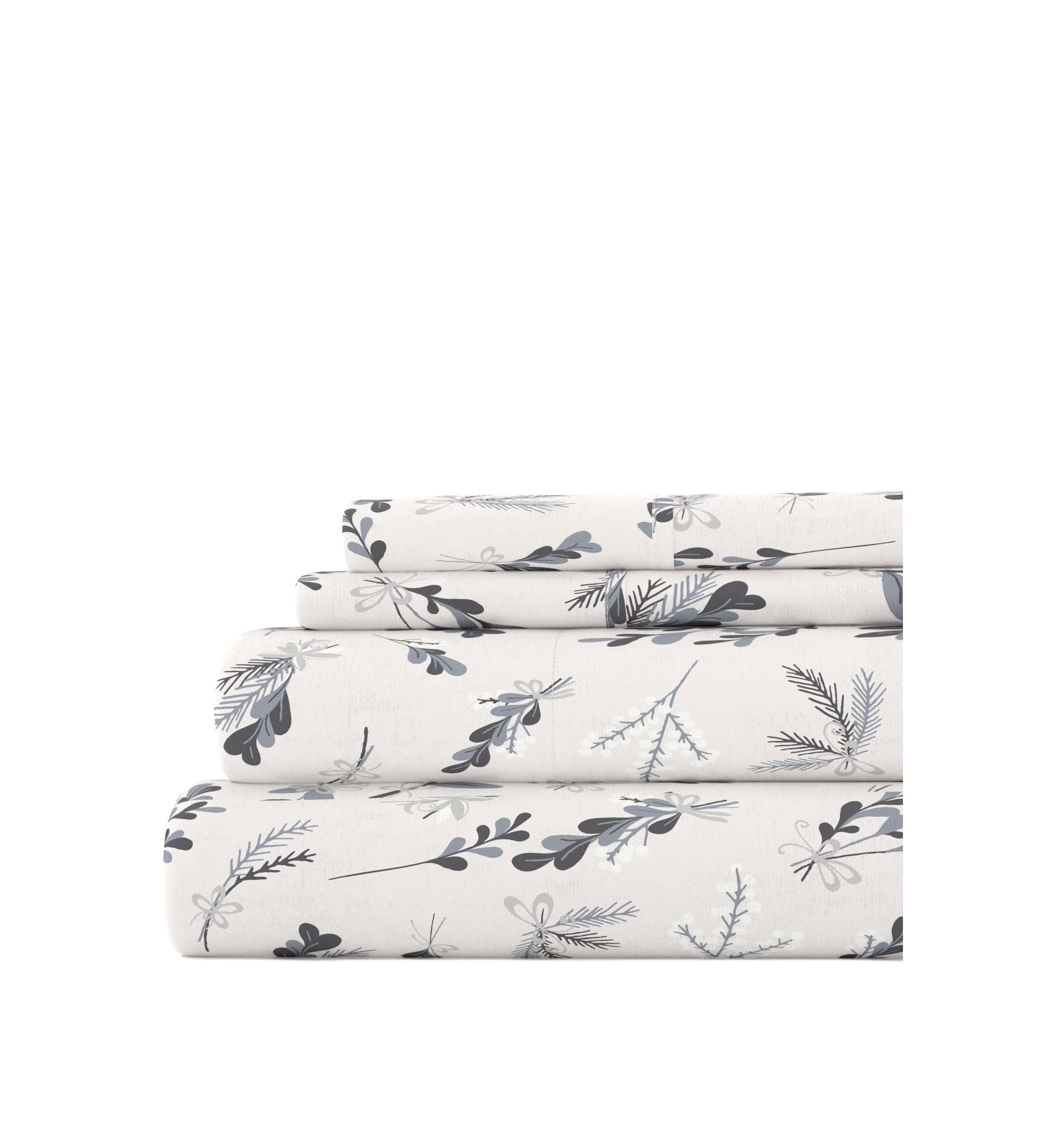Sheet Set 4-Piece 100% Cotton Flannel Patterned Super Soft Bedding