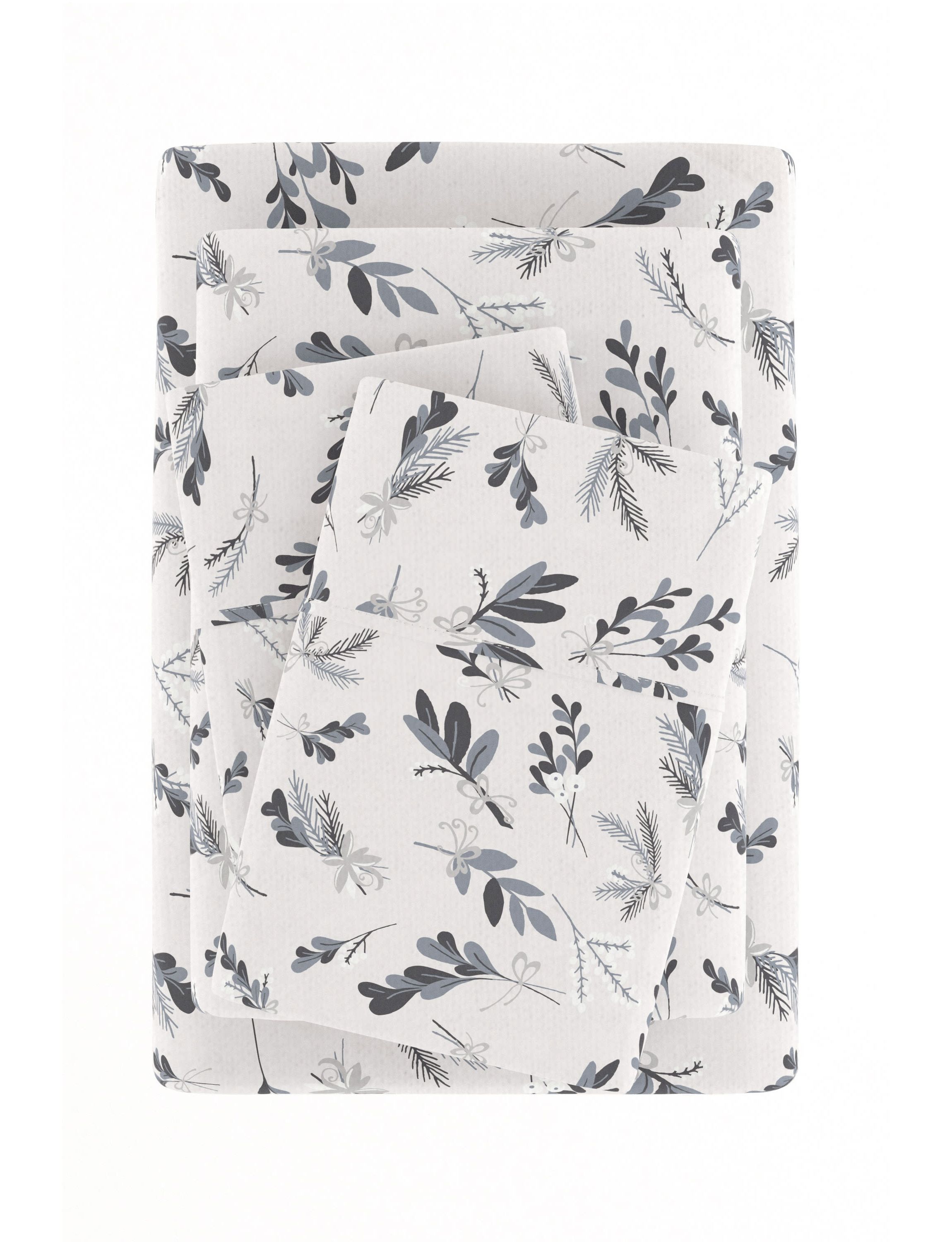 Sheet Set 4-Piece 100% Cotton Flannel Patterned Super Soft Bedding