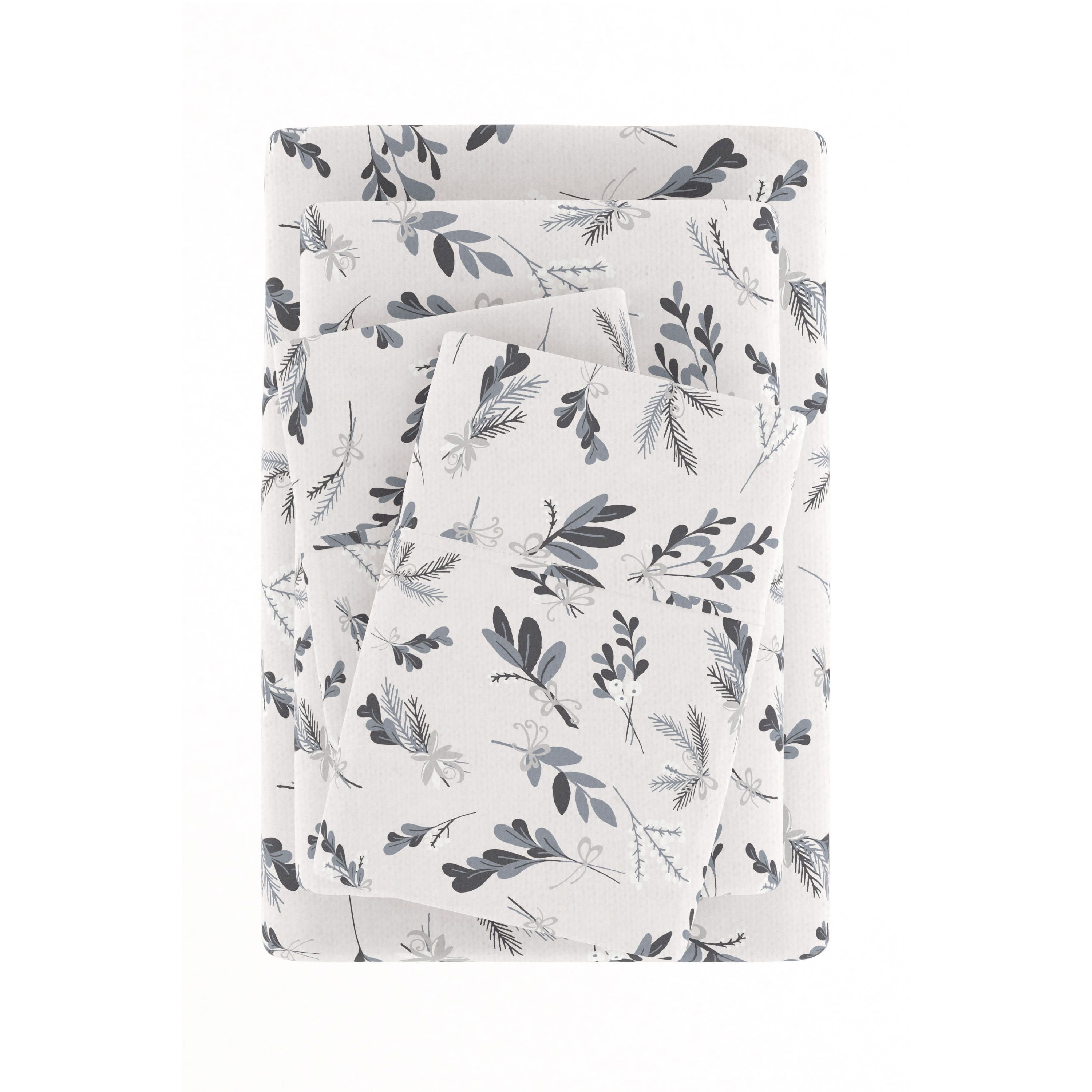 Sheet Set 4-Piece 100% Cotton Flannel Patterned Super Soft Bedding