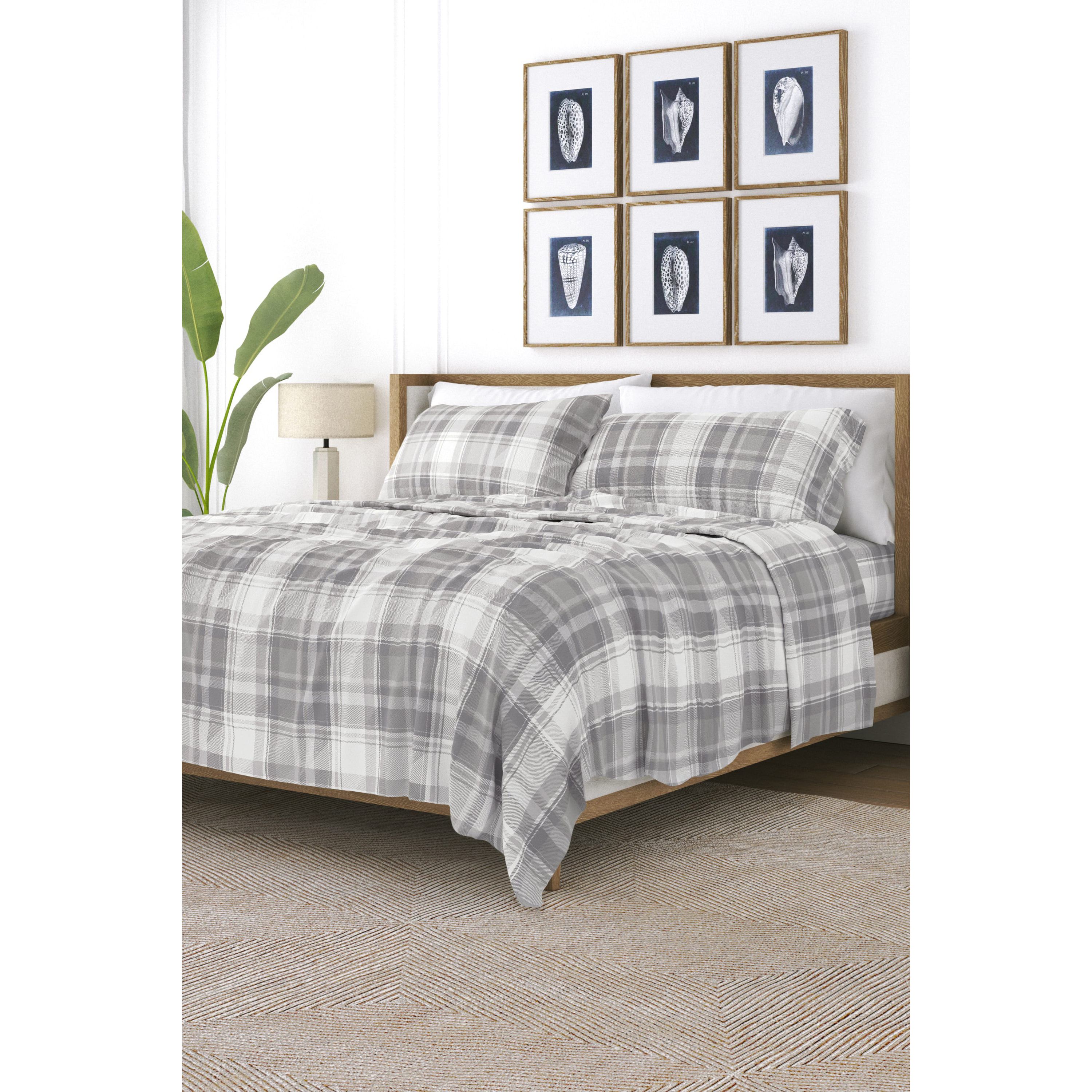 Sheet Set 4-Piece 100% Cotton Flannel Patterned Super Soft Bedding