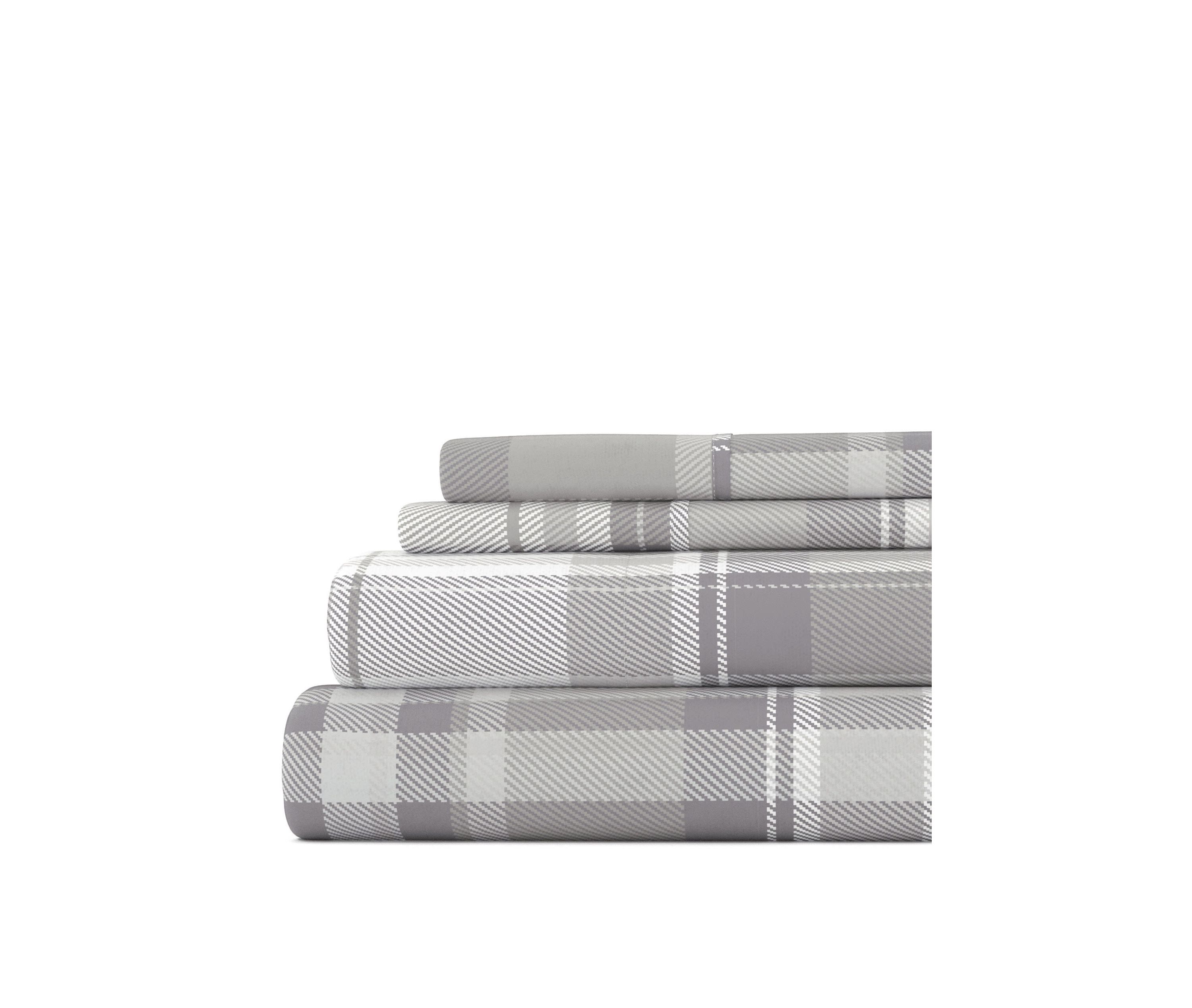 Sheet Set 4-Piece 100% Cotton Flannel Patterned Super Soft Bedding