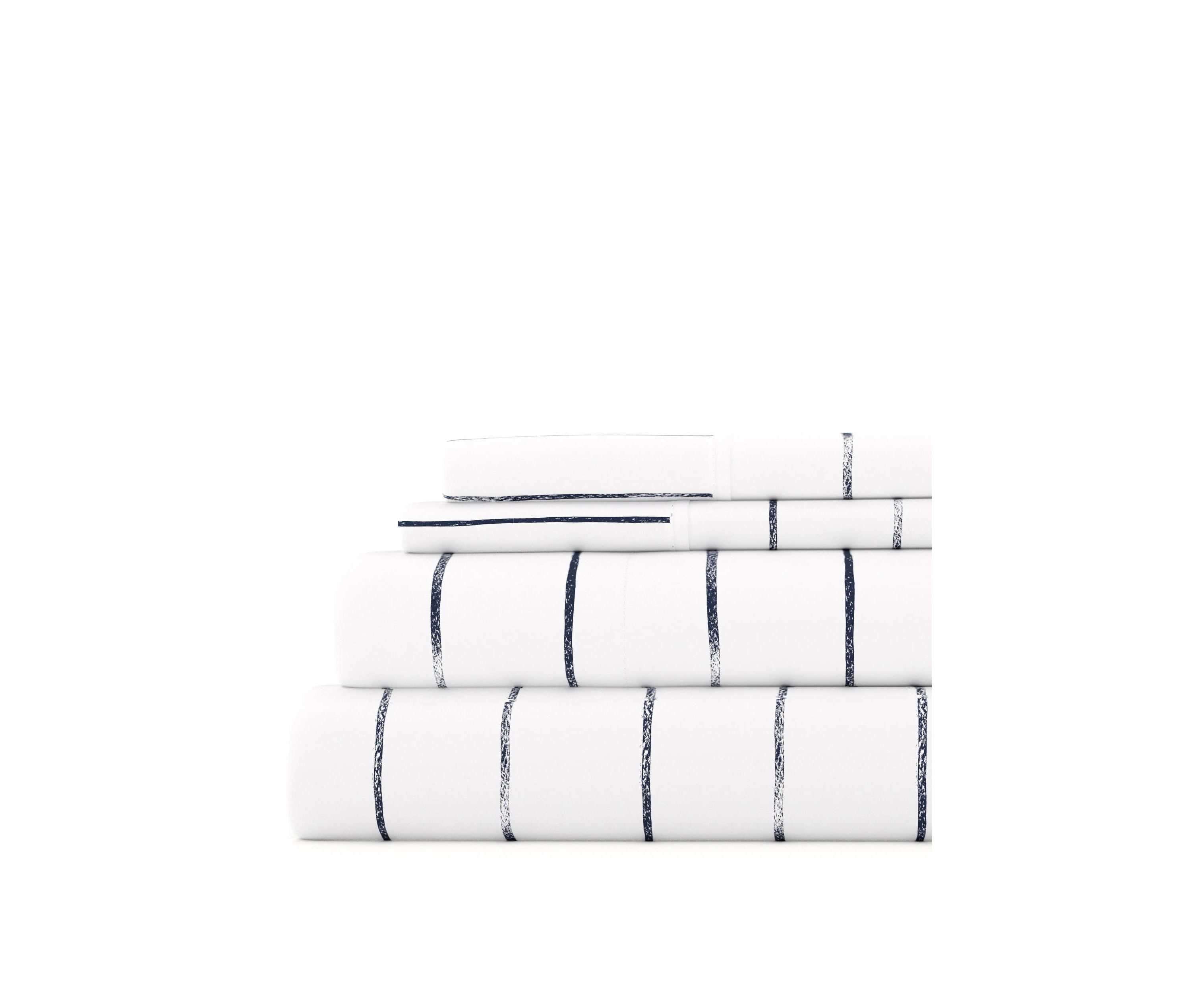 Sheet Set 4-Piece Patterned Microfiber Dots & Stripes Ultra Soft Bedding