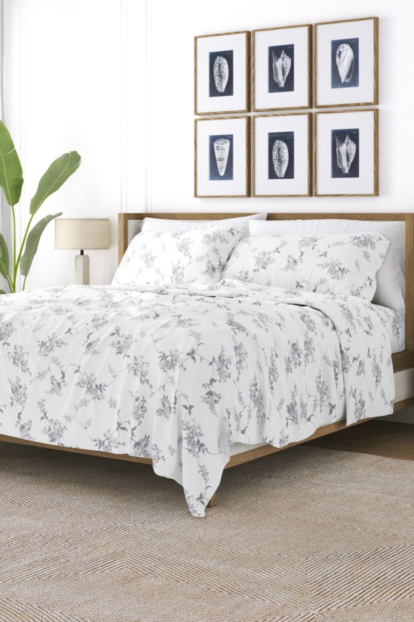 Sheet Set 4-Piece 100% Cotton Flannel Patterned Super Soft Bedding