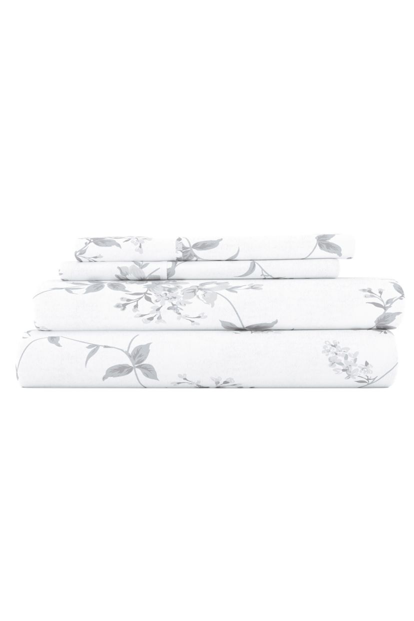 Sheet Set 4-Piece 100% Cotton Flannel Patterned Super Soft Bedding