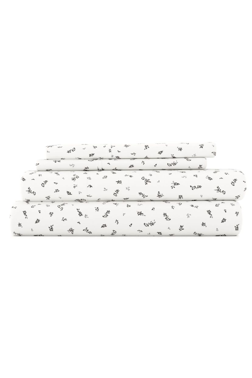 Sheet Set 4-Piece Patterned Microfiber Classic Essentials Ultra Soft Bedding