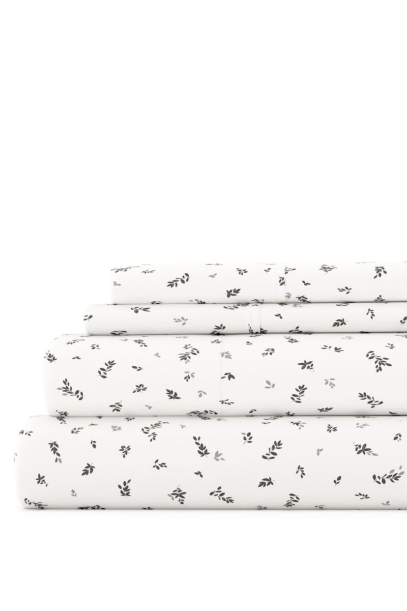 Sheet Set 4-Piece Patterned Microfiber Classic Essentials Ultra Soft Bedding