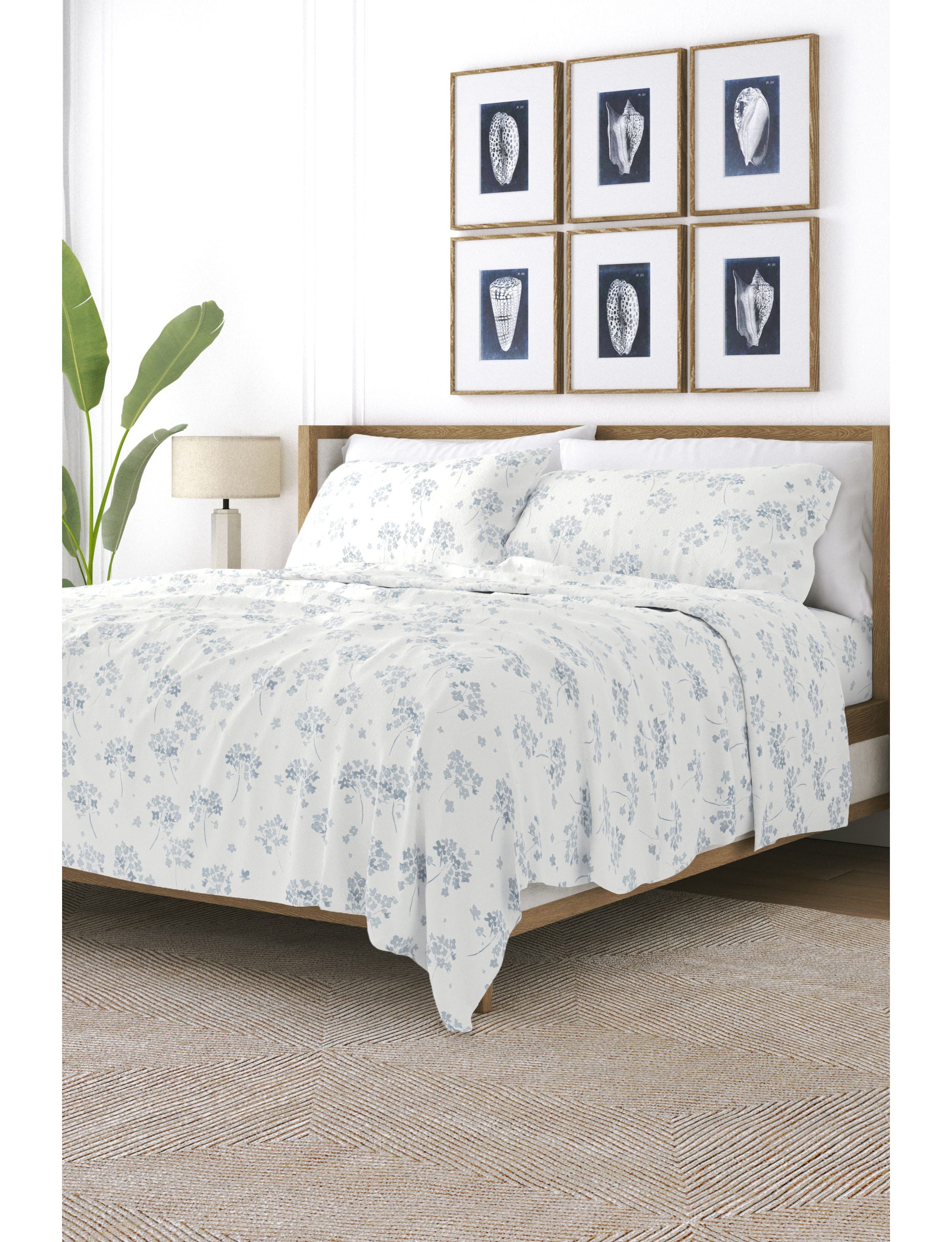 Sheet Set 4-Piece 100% Cotton Flannel Patterned Super Soft Bedding