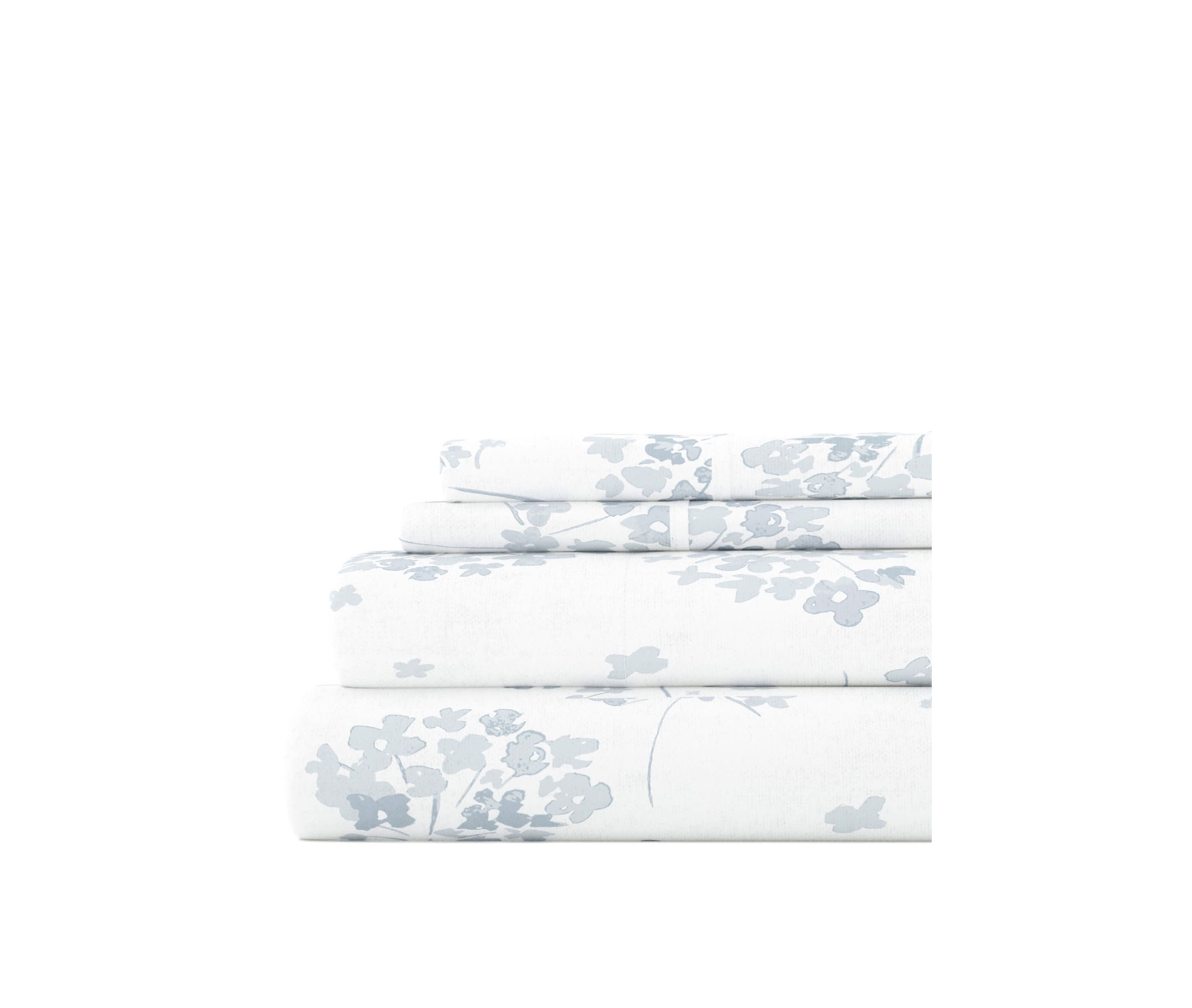 Sheet Set 4-Piece 100% Cotton Flannel Patterned Super Soft Bedding