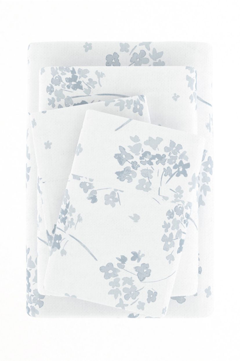Sheet Set 4-Piece 100% Cotton Flannel Patterned Super Soft Bedding