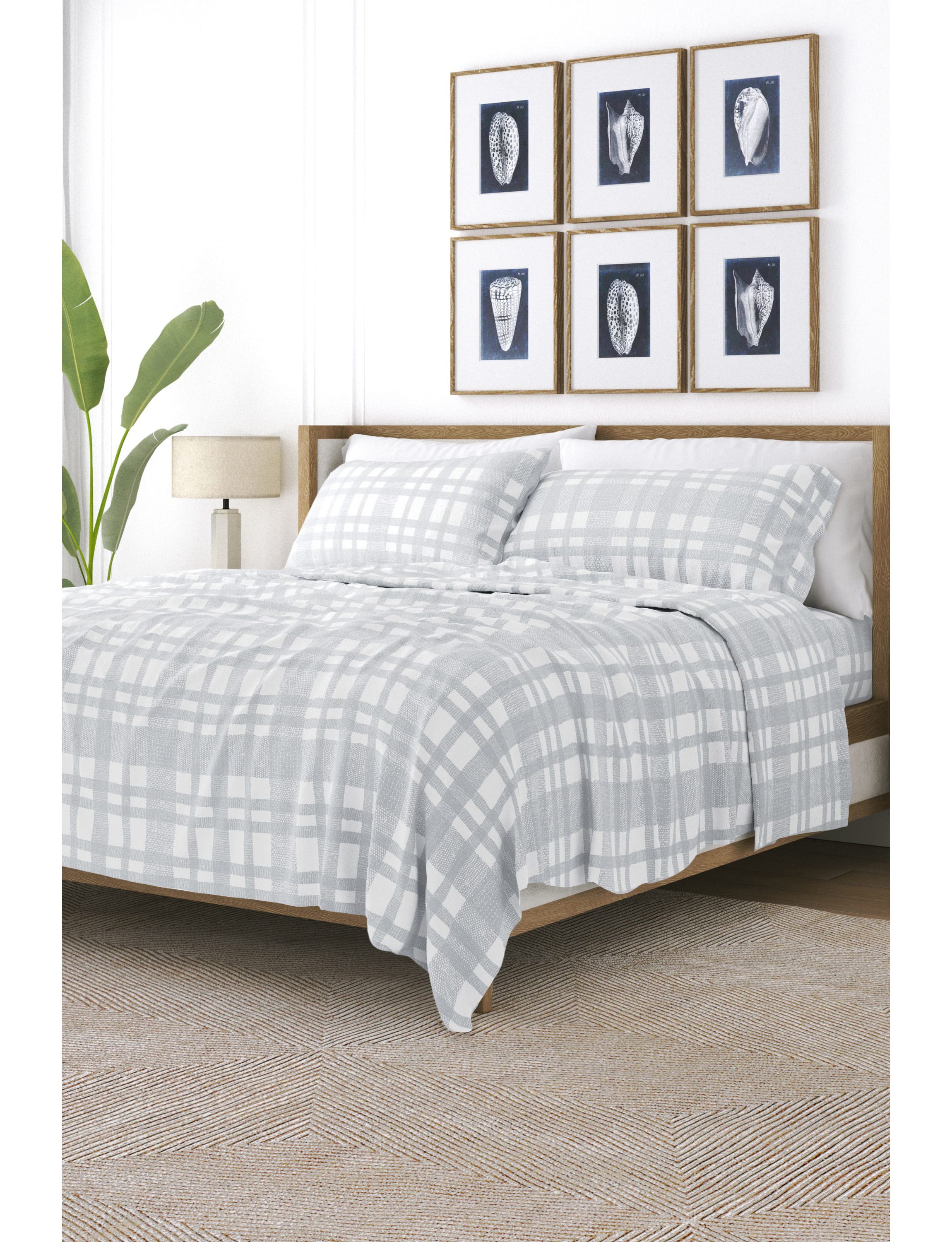 Sheet Set 4-Piece 100% Cotton Flannel Patterned Super Soft Bedding