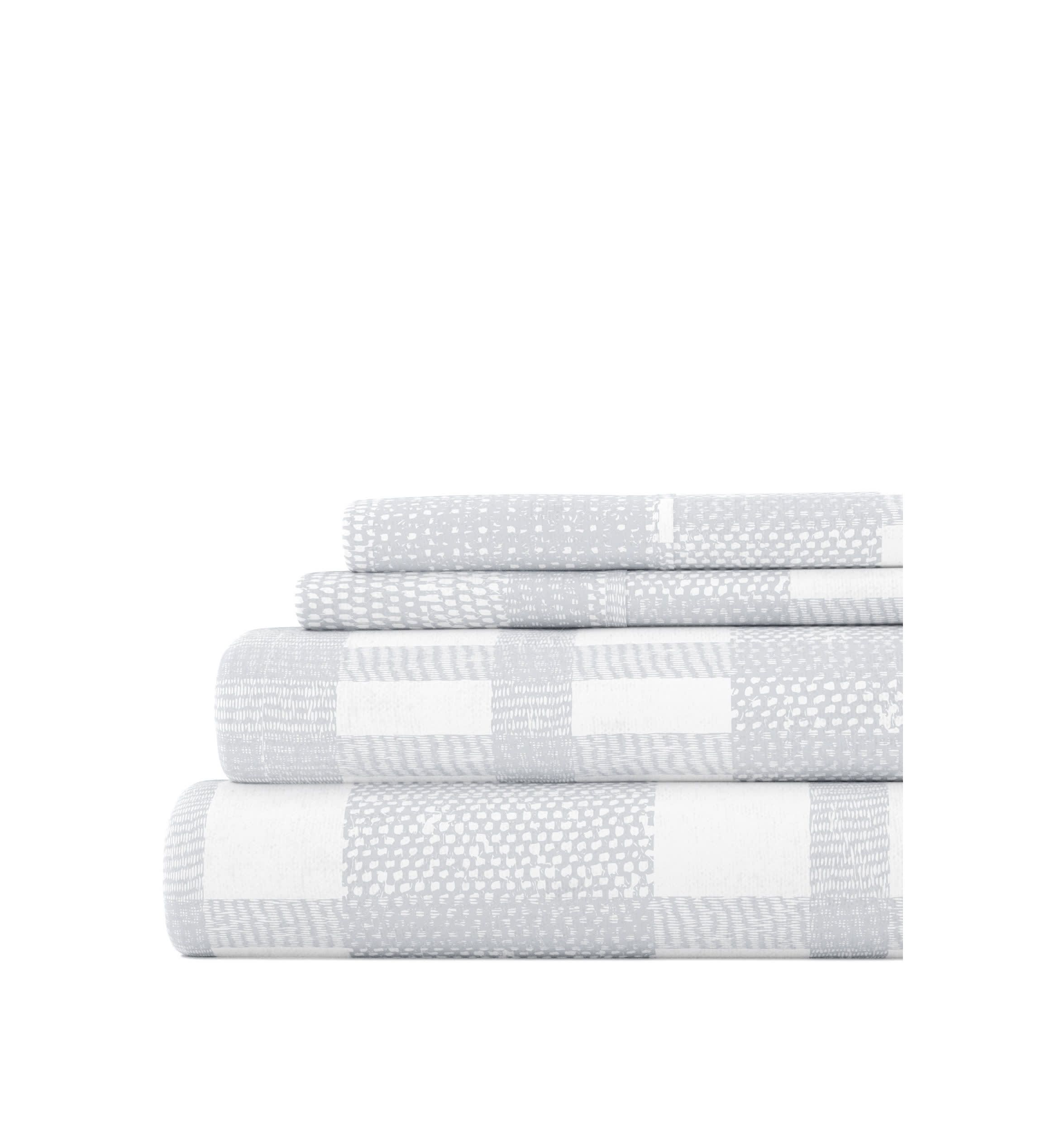 Sheet Set 4-Piece 100% Cotton Flannel Patterned Super Soft Bedding