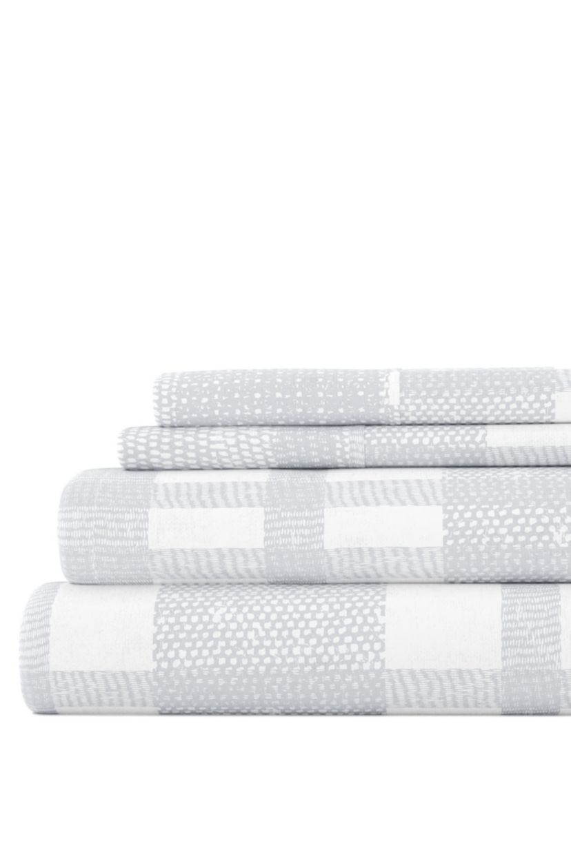 Sheet Set 4-Piece 100% Cotton Flannel Patterned Super Soft Bedding