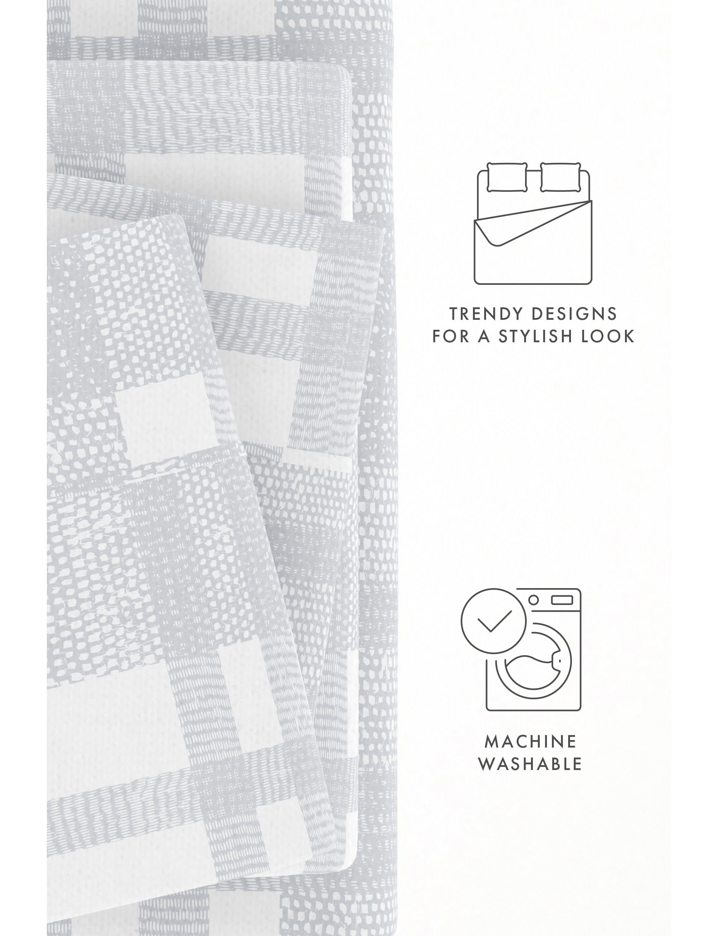 Sheet Set 4-Piece 100% Cotton Flannel Patterned Super Soft Bedding