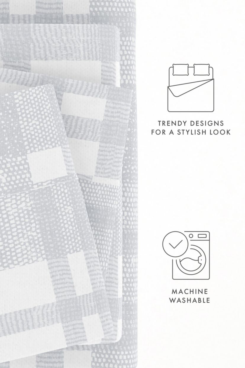 Sheet Set 4-Piece 100% Cotton Flannel Patterned Super Soft Bedding