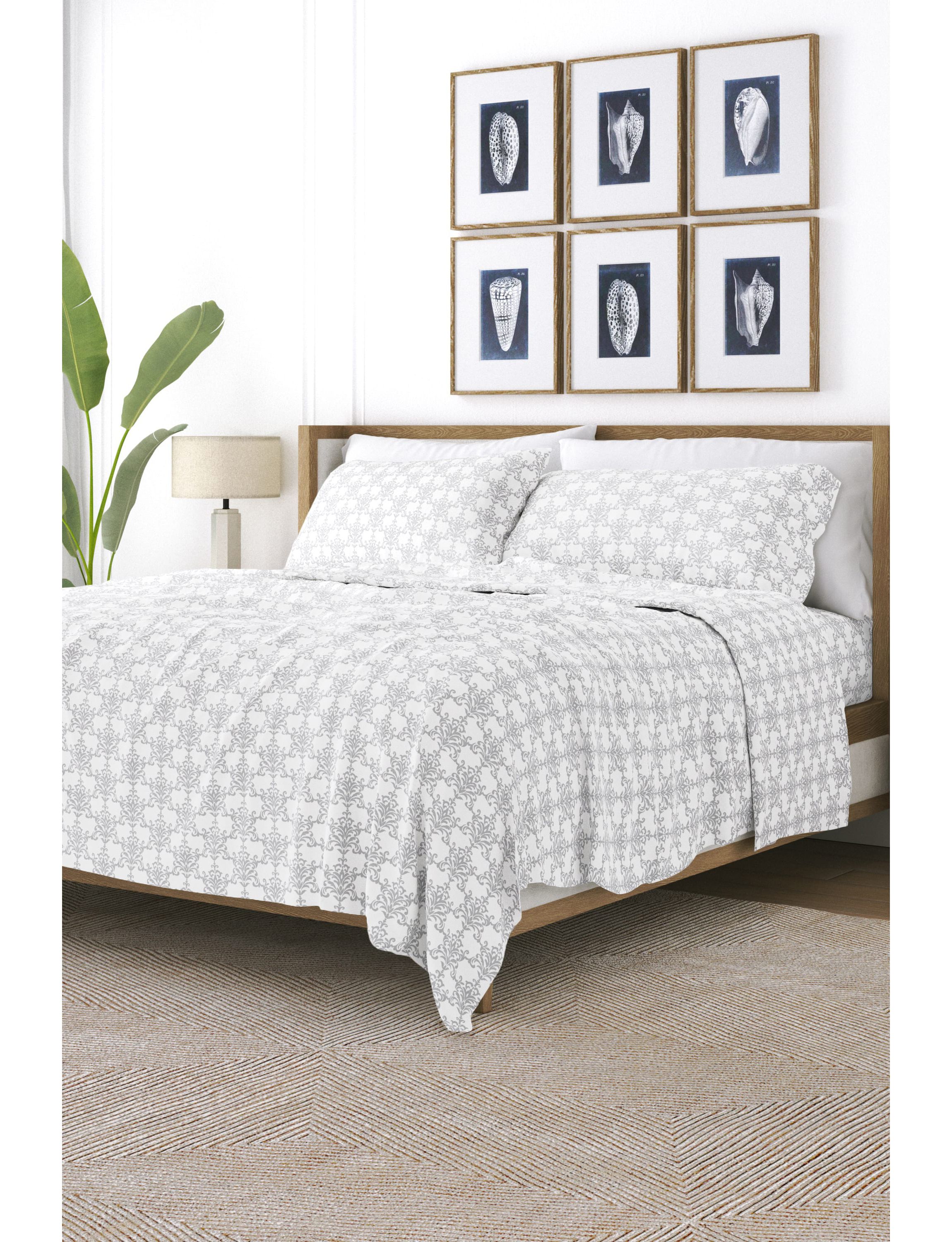 Sheet Set 4-Piece Patterned Microfiber Classic Essentials Ultra Soft Bedding