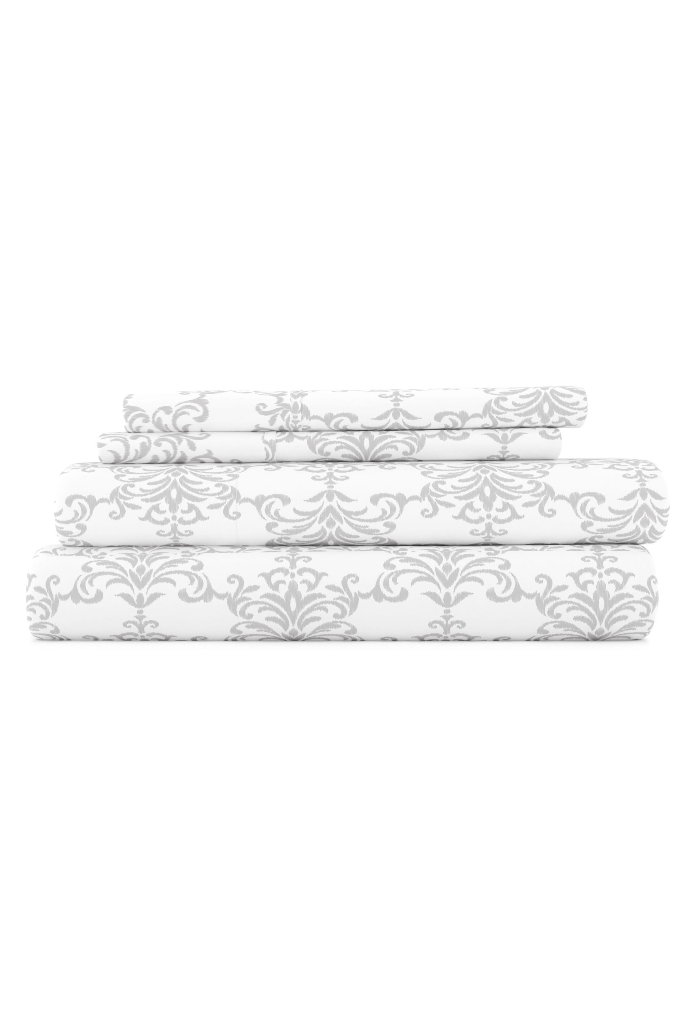 Sheet Set 4-Piece Patterned Microfiber Classic Essentials Ultra Soft Bedding