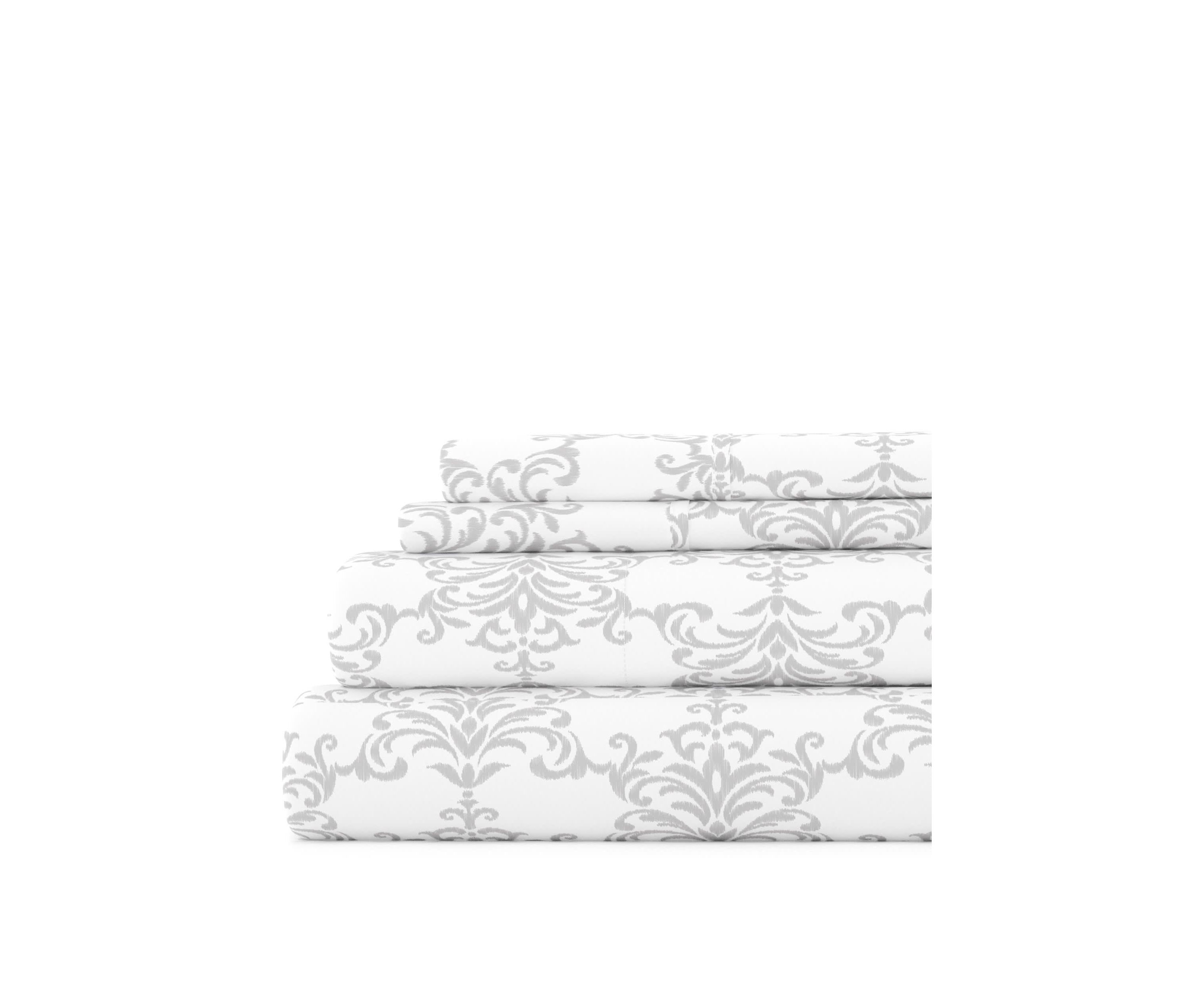 Sheet Set 4-Piece Patterned Microfiber Classic Essentials Ultra Soft Bedding