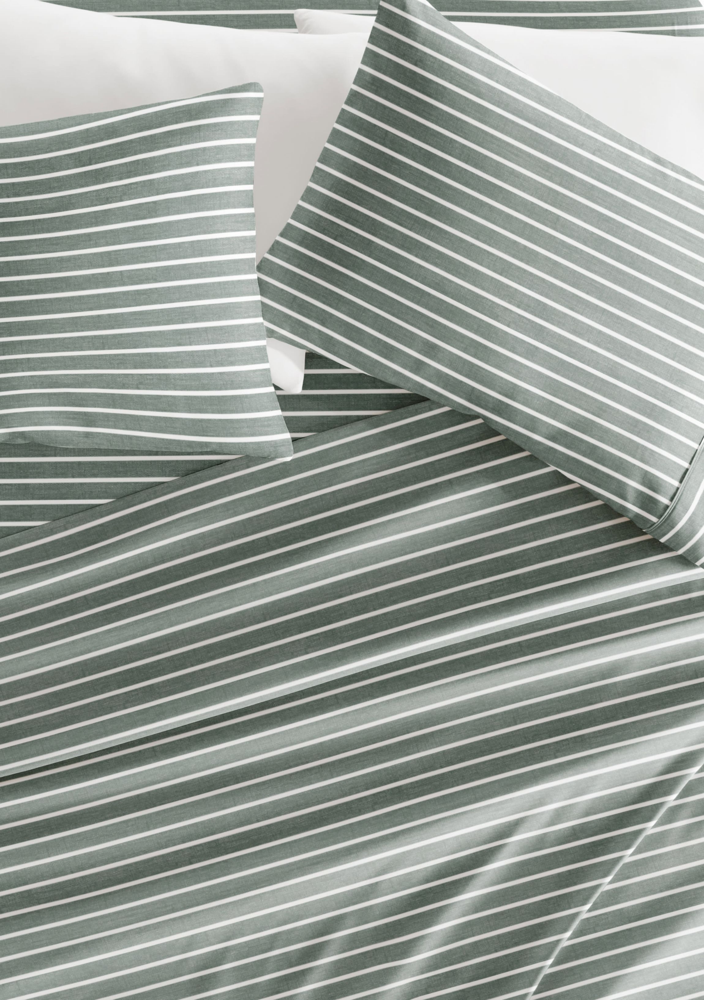 Sheet Set Patterned Microfiber Ultra Soft Bedding in Distressed Awning Stripe