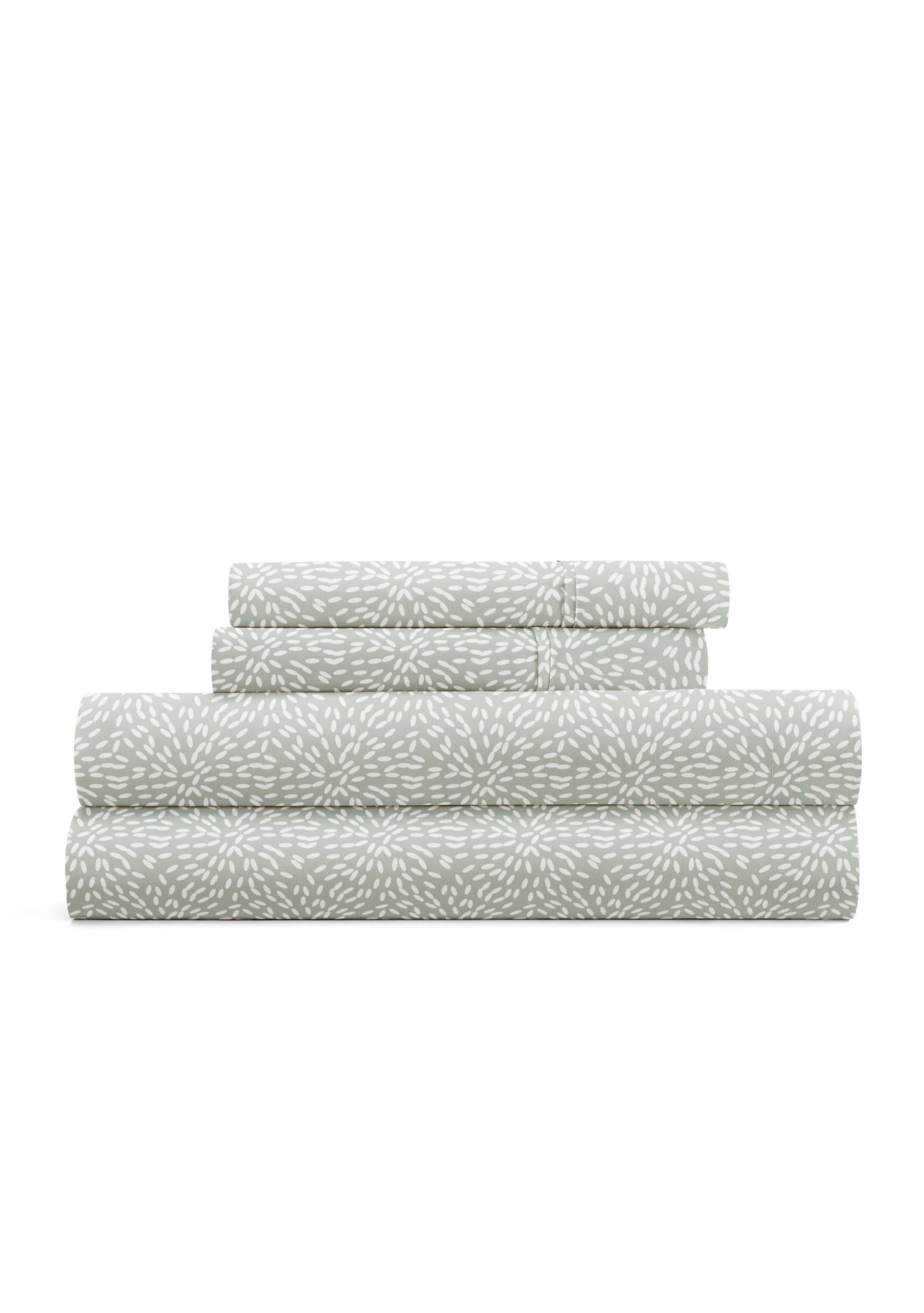Sheet Set Patterned Microfiber Ultra Soft Bedding in Modern Circles