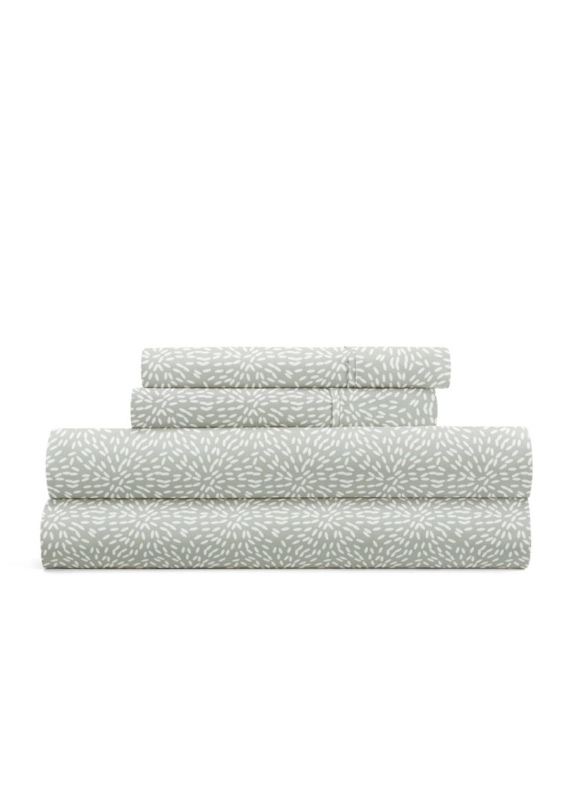 Sheet Set Patterned Microfiber Ultra Soft Bedding in Modern Circles