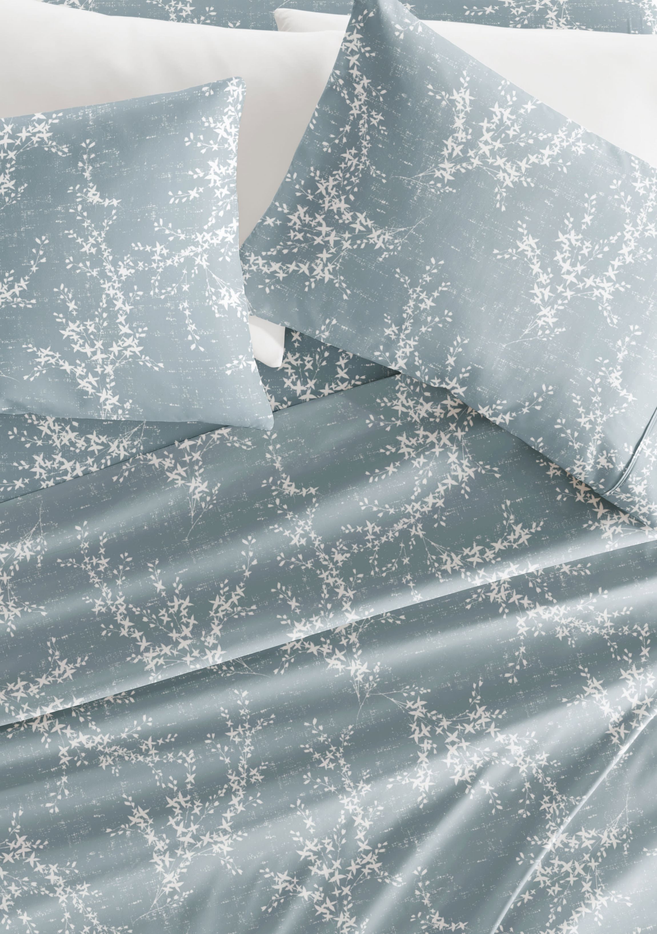 Sheet Set Patterned Microfiber Ultra Soft Bedding in Distressed Vine