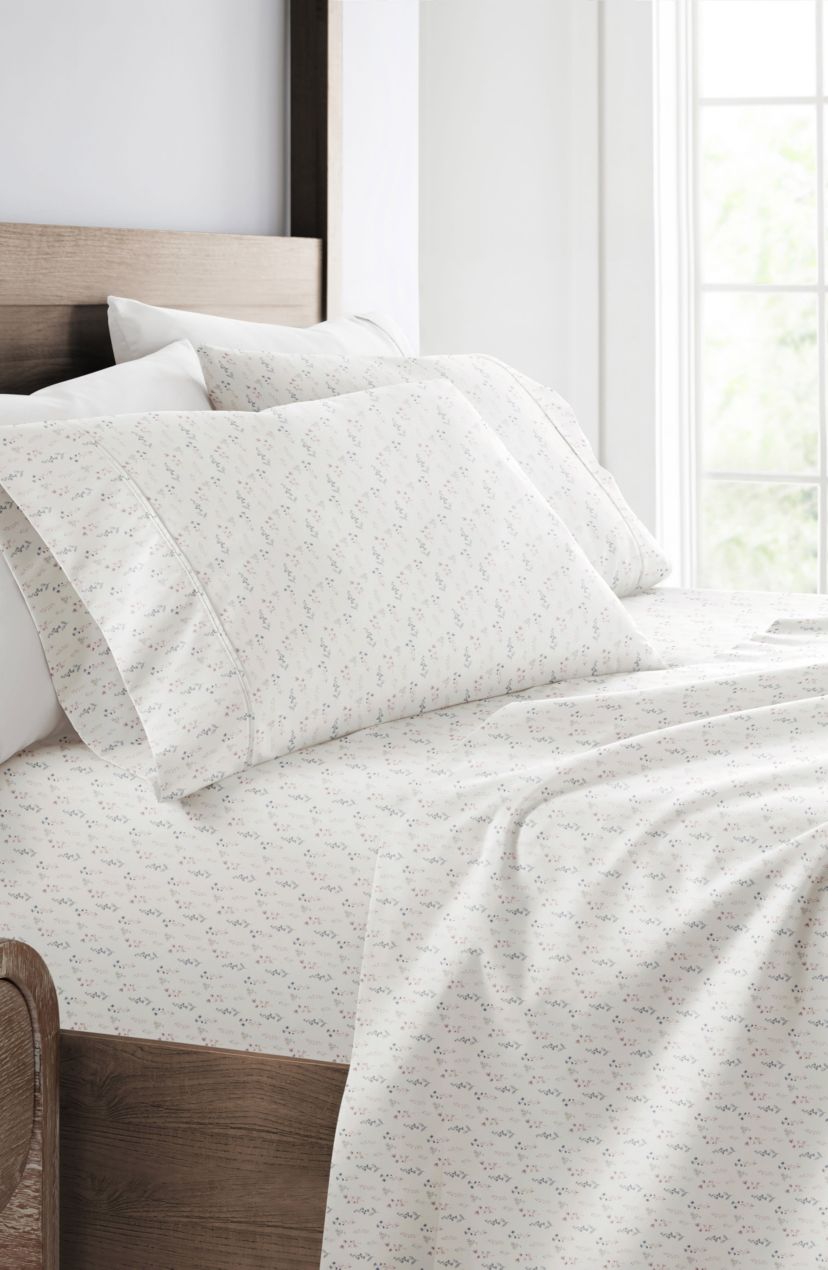 Sheet Set Patterned Microfiber Ultra Soft Bedding in Painted Meadow