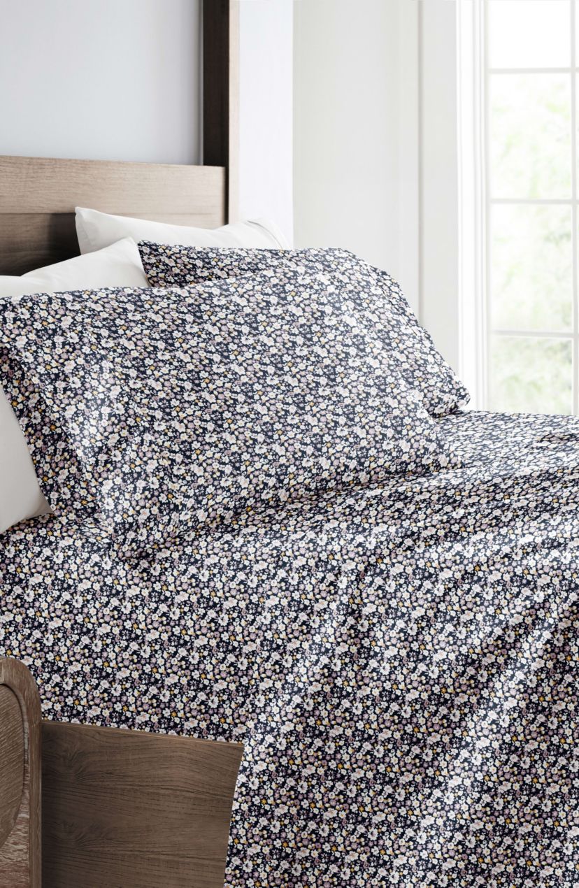 Sheet Set Patterned Microfiber Ultra Soft Bedding in Floral Dream