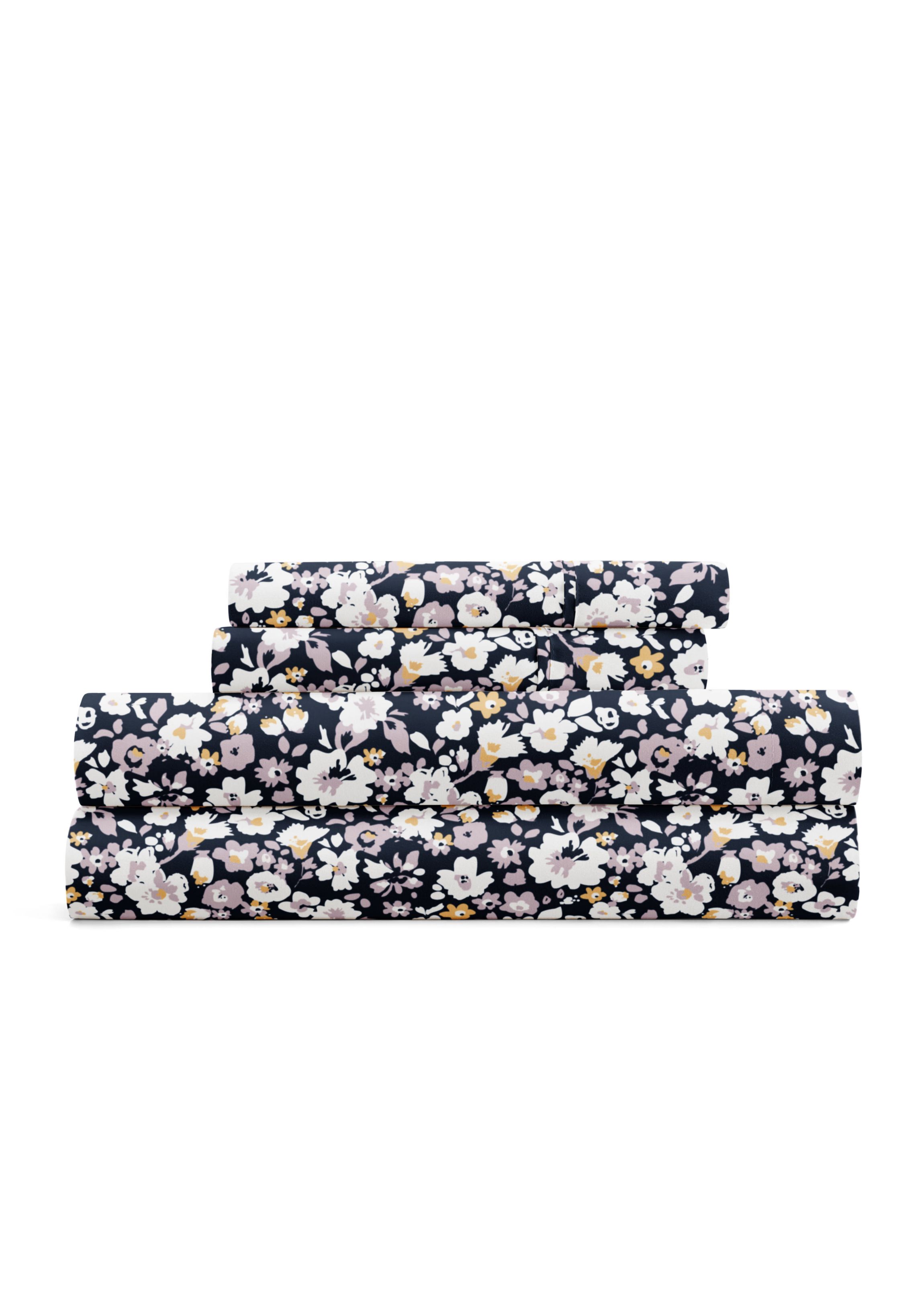 Sheet Set Patterned Microfiber Ultra Soft Bedding in Floral Dream