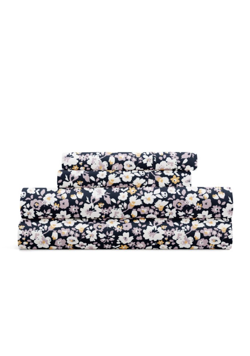 Sheet Set Patterned Microfiber Ultra Soft Bedding in Floral Dream