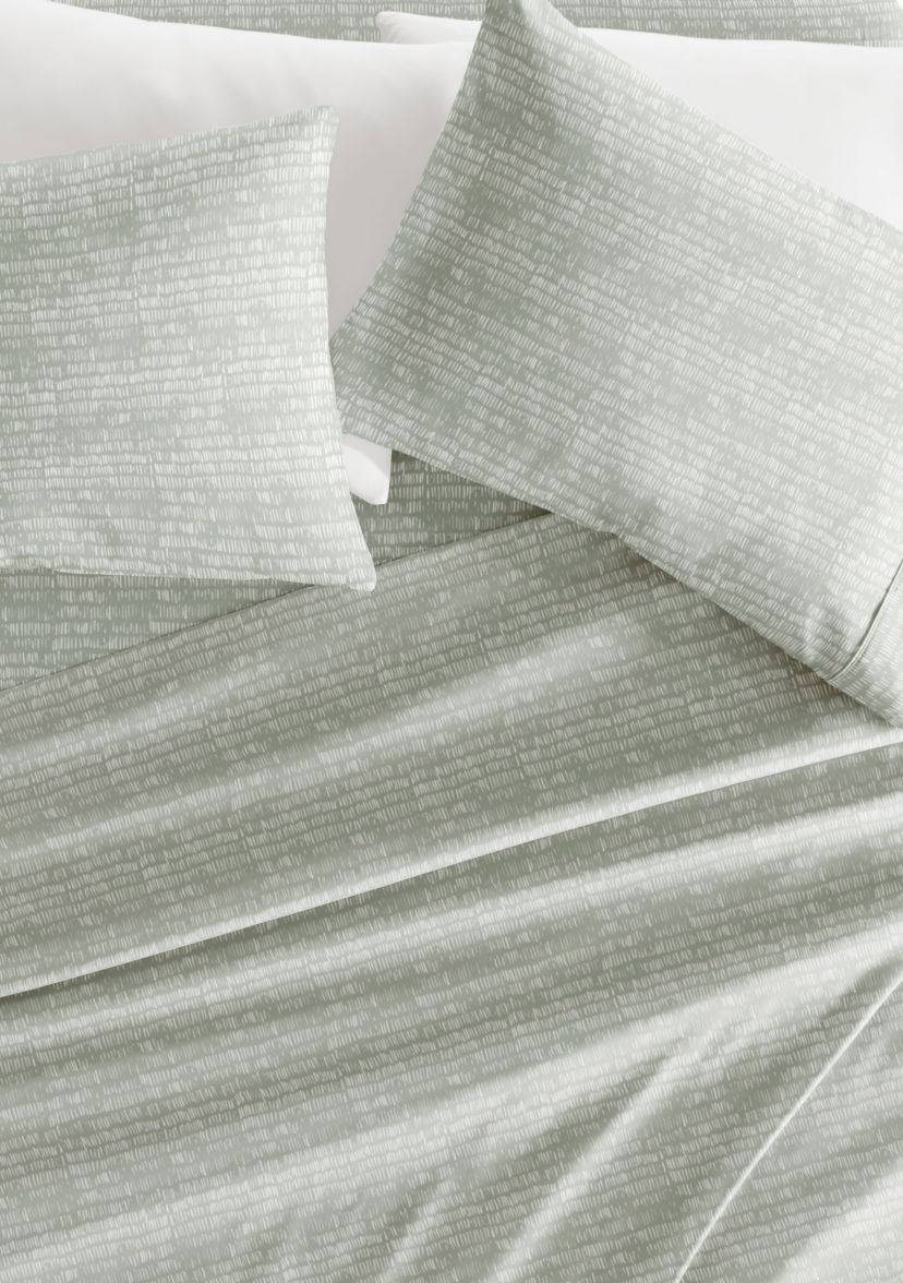 Sheet Set Patterned Microfiber Ultra Soft Bedding in Dashed Lines