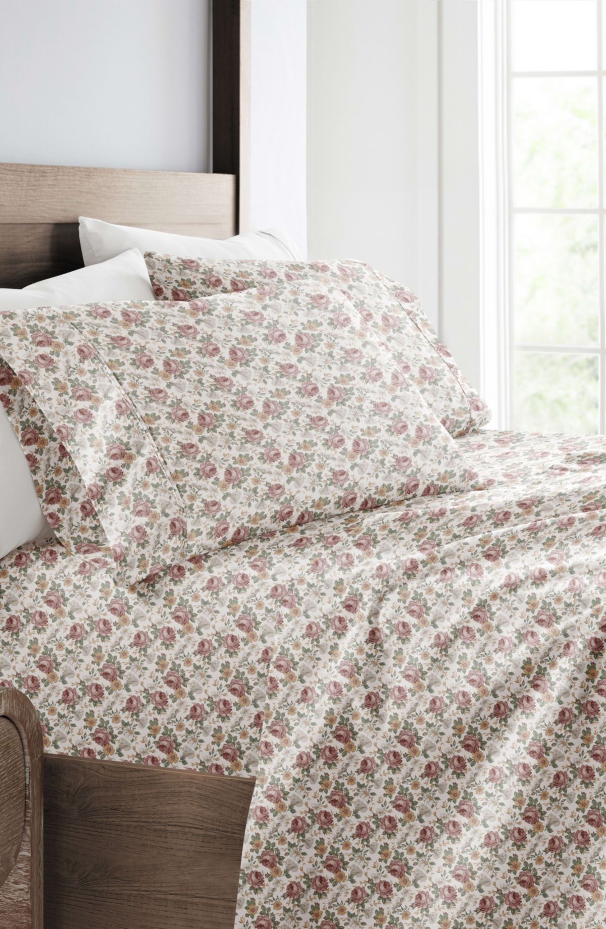 Sheet Set Patterned Microfiber Ultra Soft Bedding in Blooming Floral